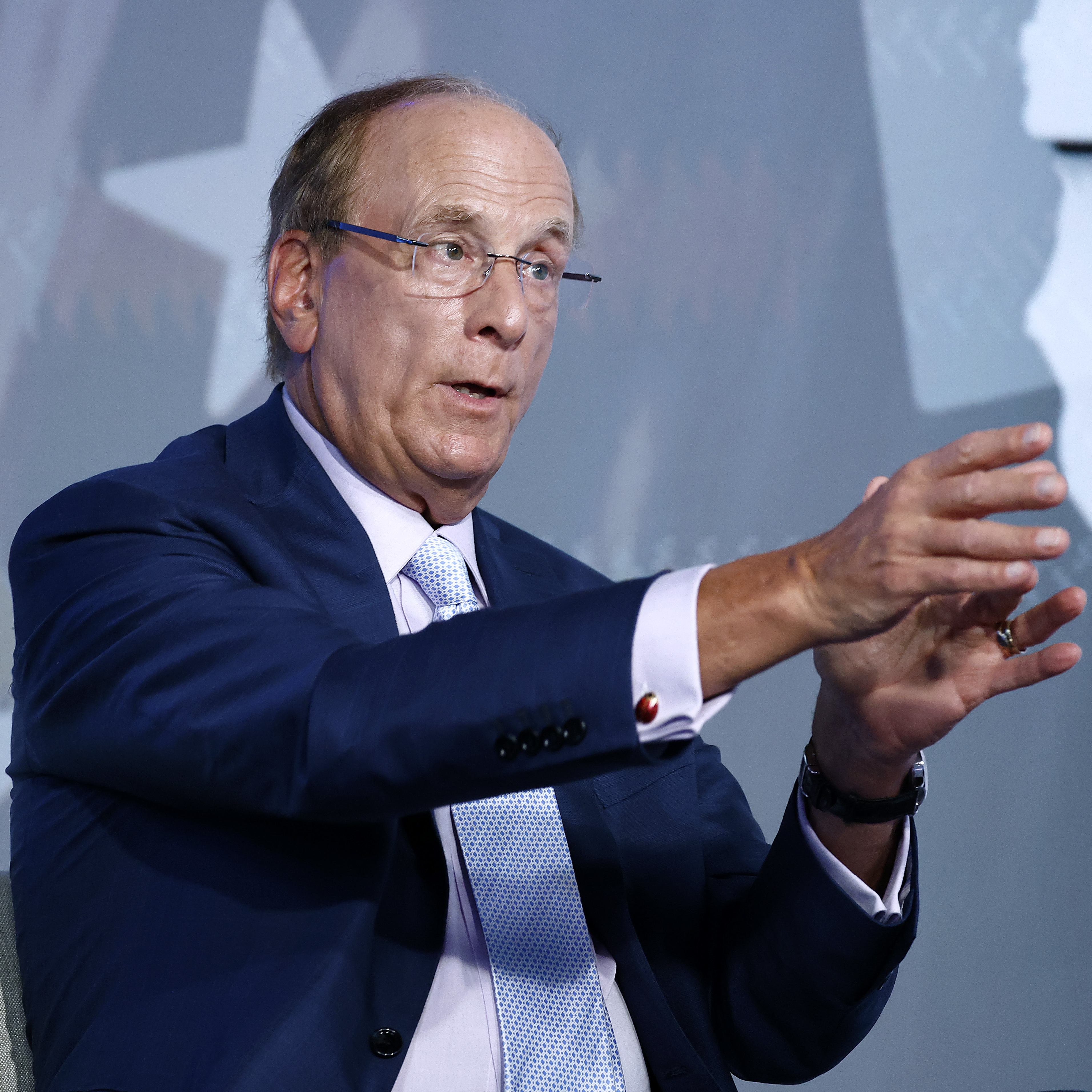 Larry Fink speaks at an event on March 10, 2026.