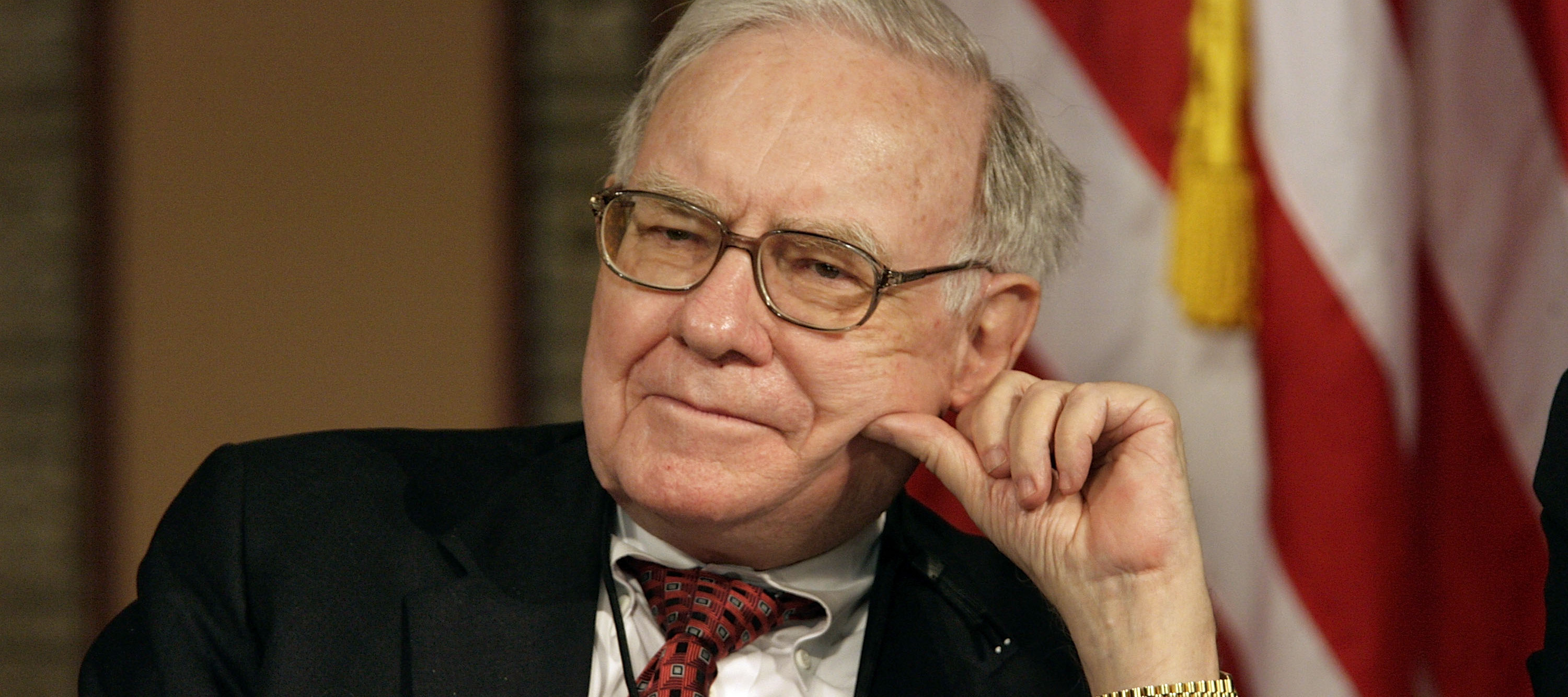 Warren Buffett participates in a panel discussion.