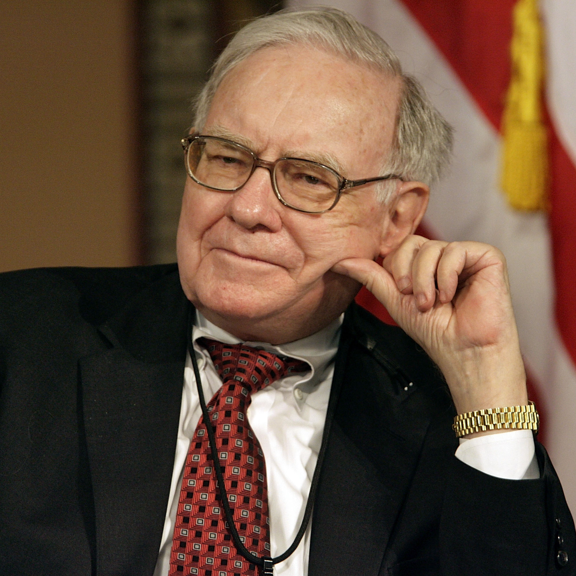 Warren Buffett participates in a panel discussion.