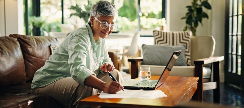 Mature woman working on the computer
