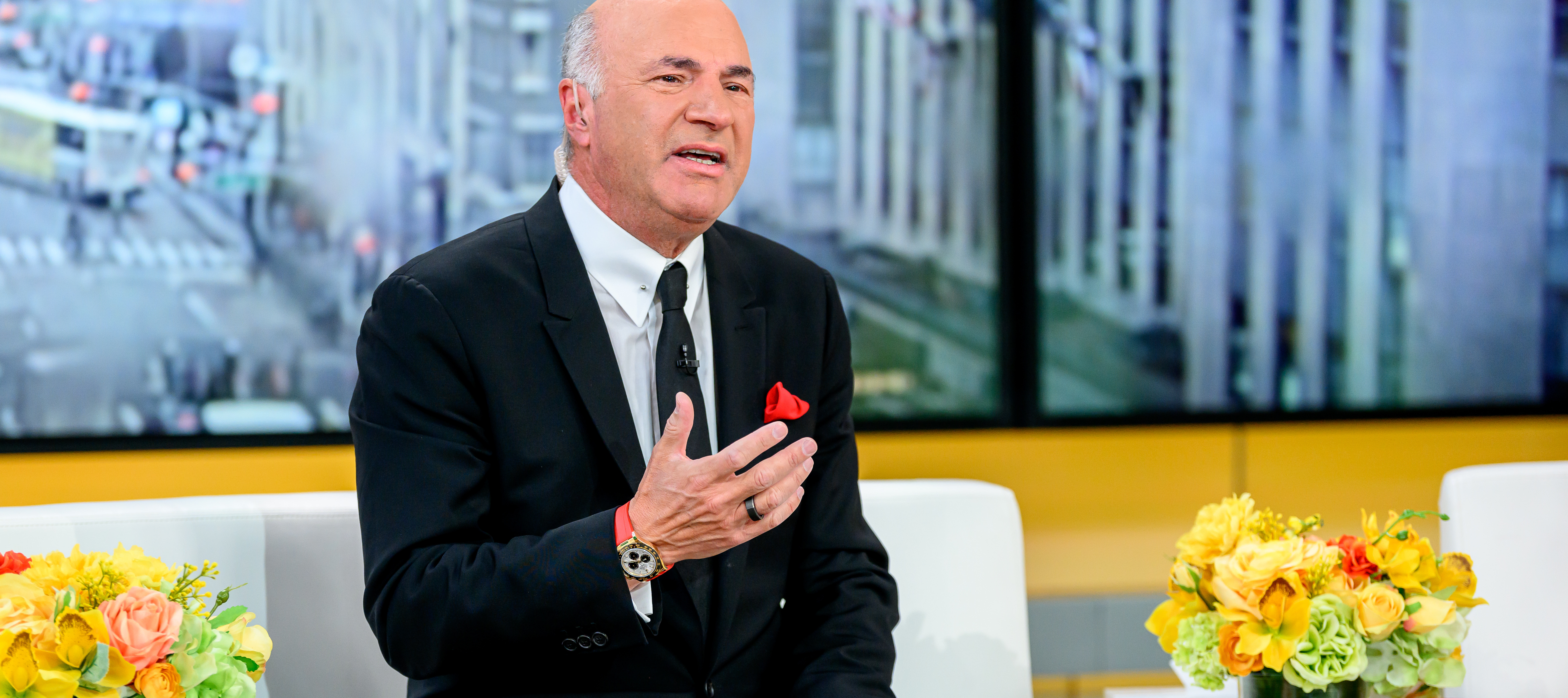 Kevin O'Leary speaks during a visit to Fox News Channel Studios.