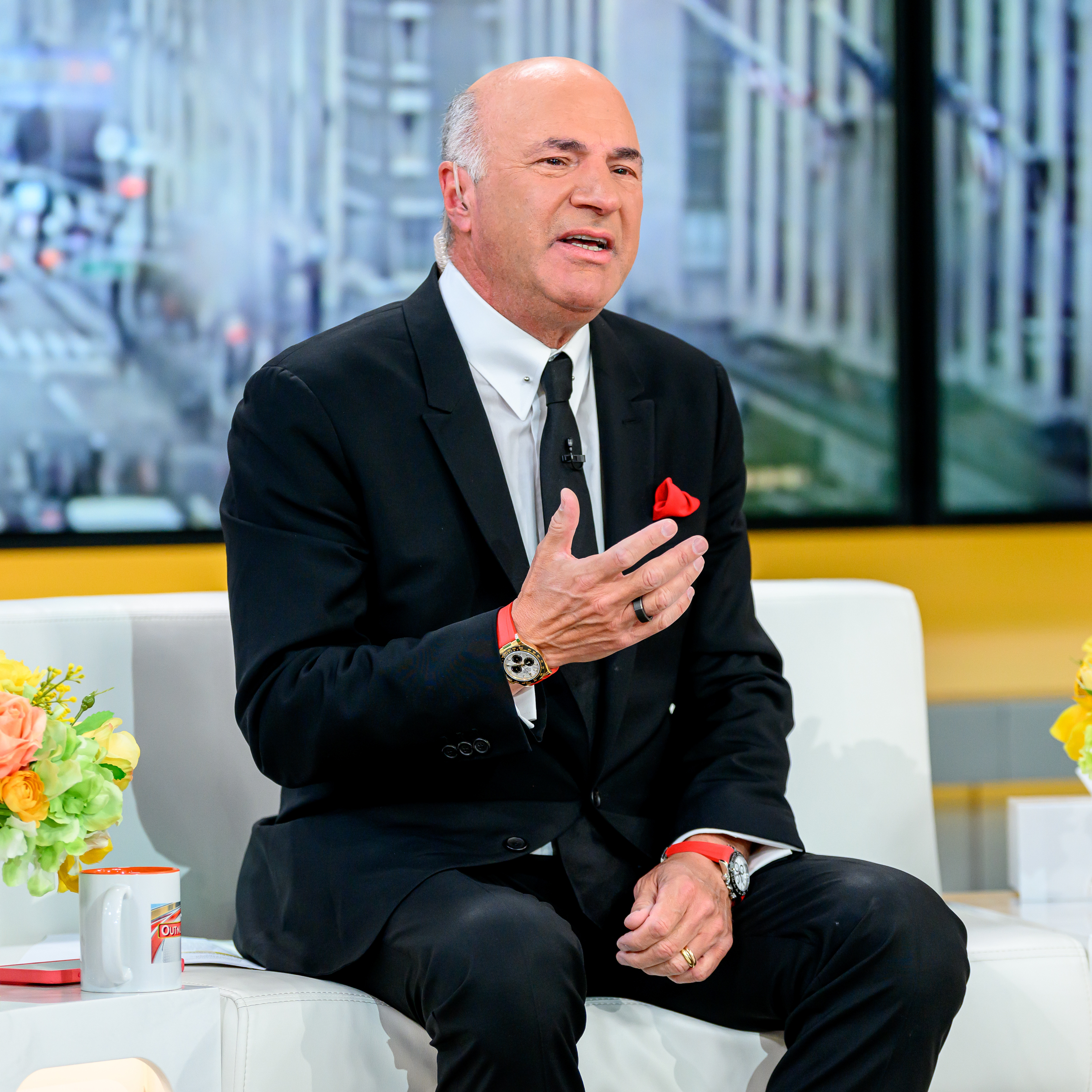 Kevin O'Leary speaks during a visit to Fox News Channel Studios.