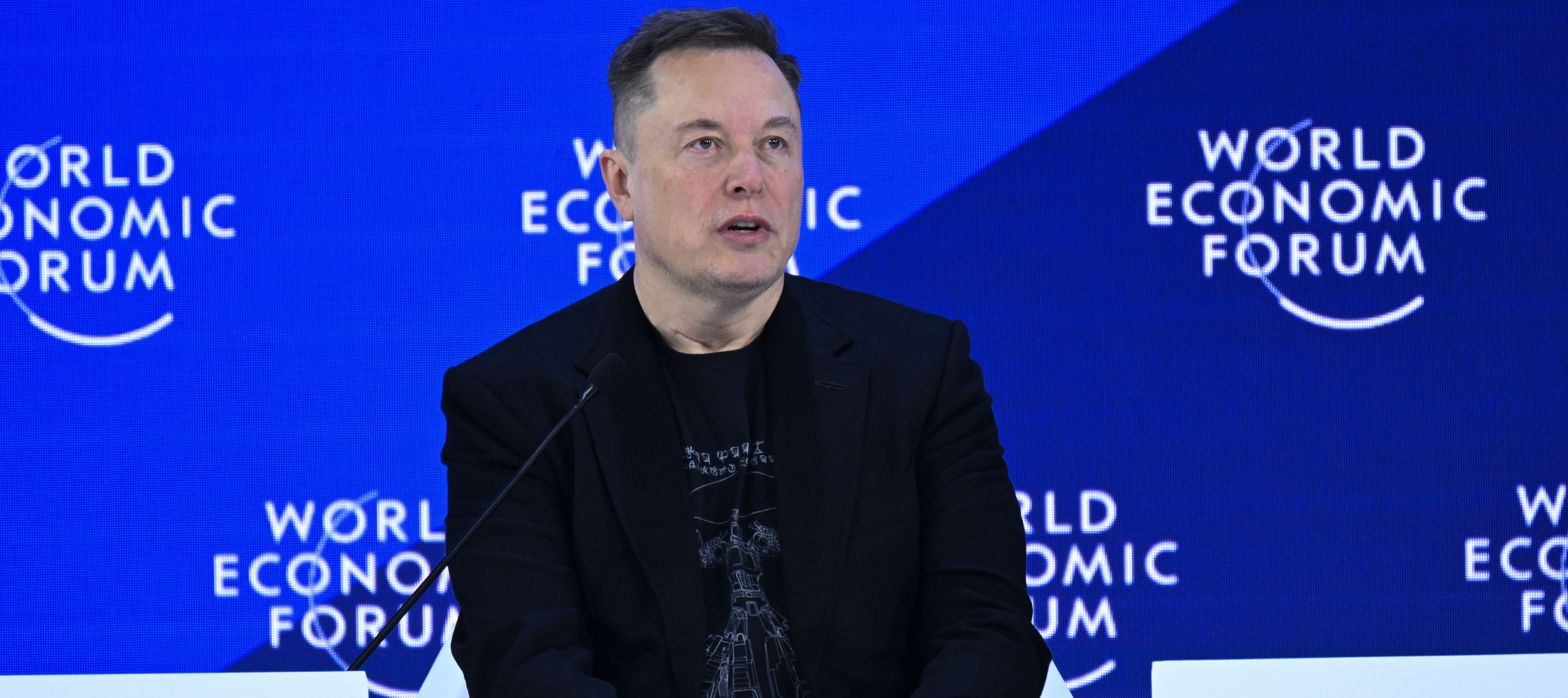 Elon Mush speaks at the World Economic Forum.