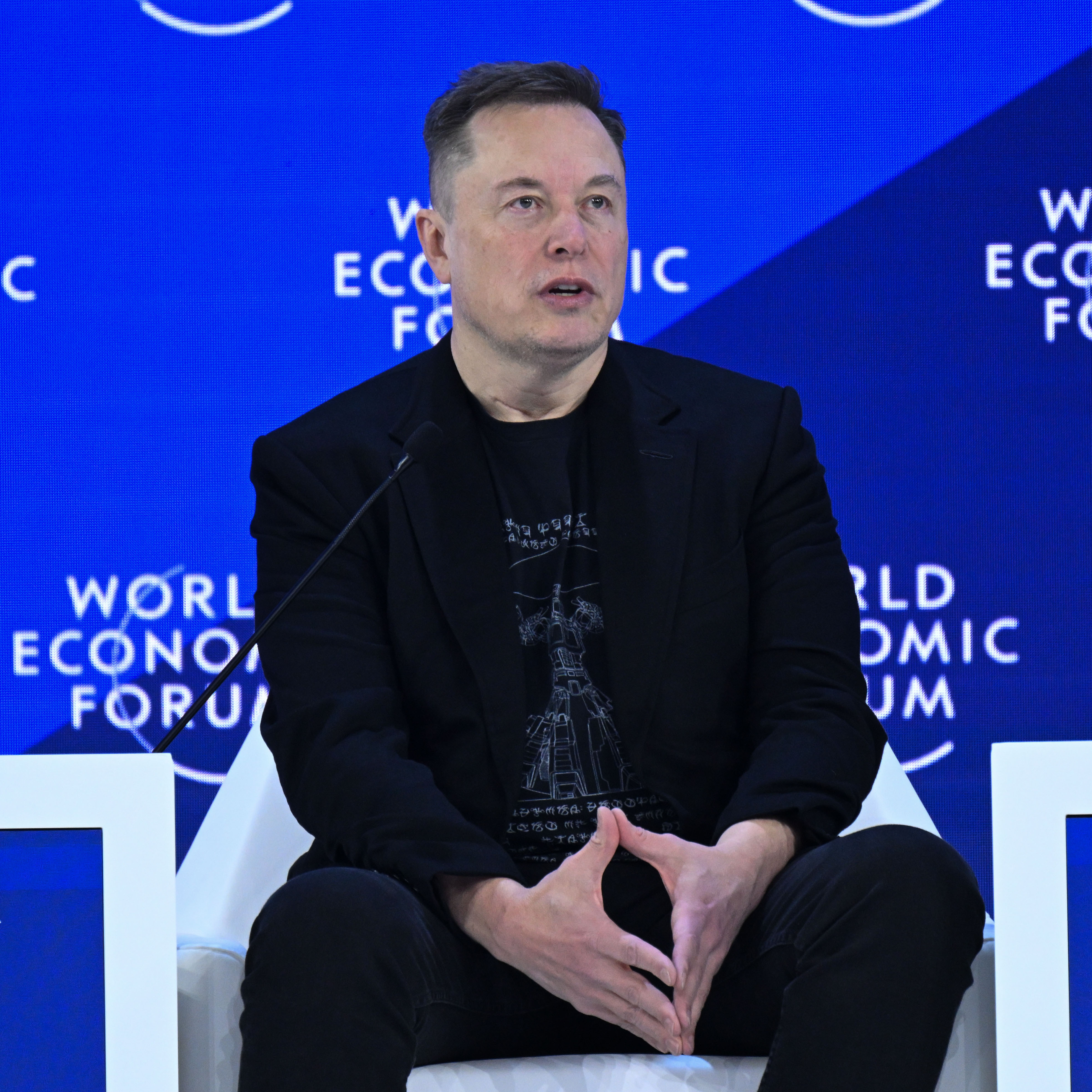 Elon Mush speaks at the World Economic Forum.