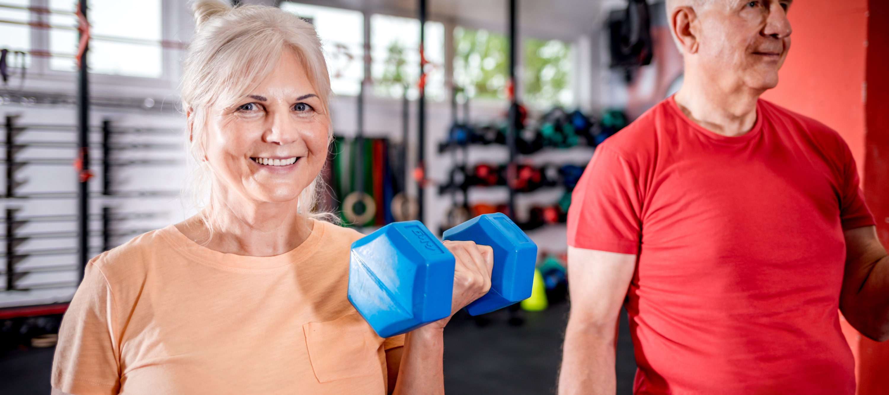 Retirees working out