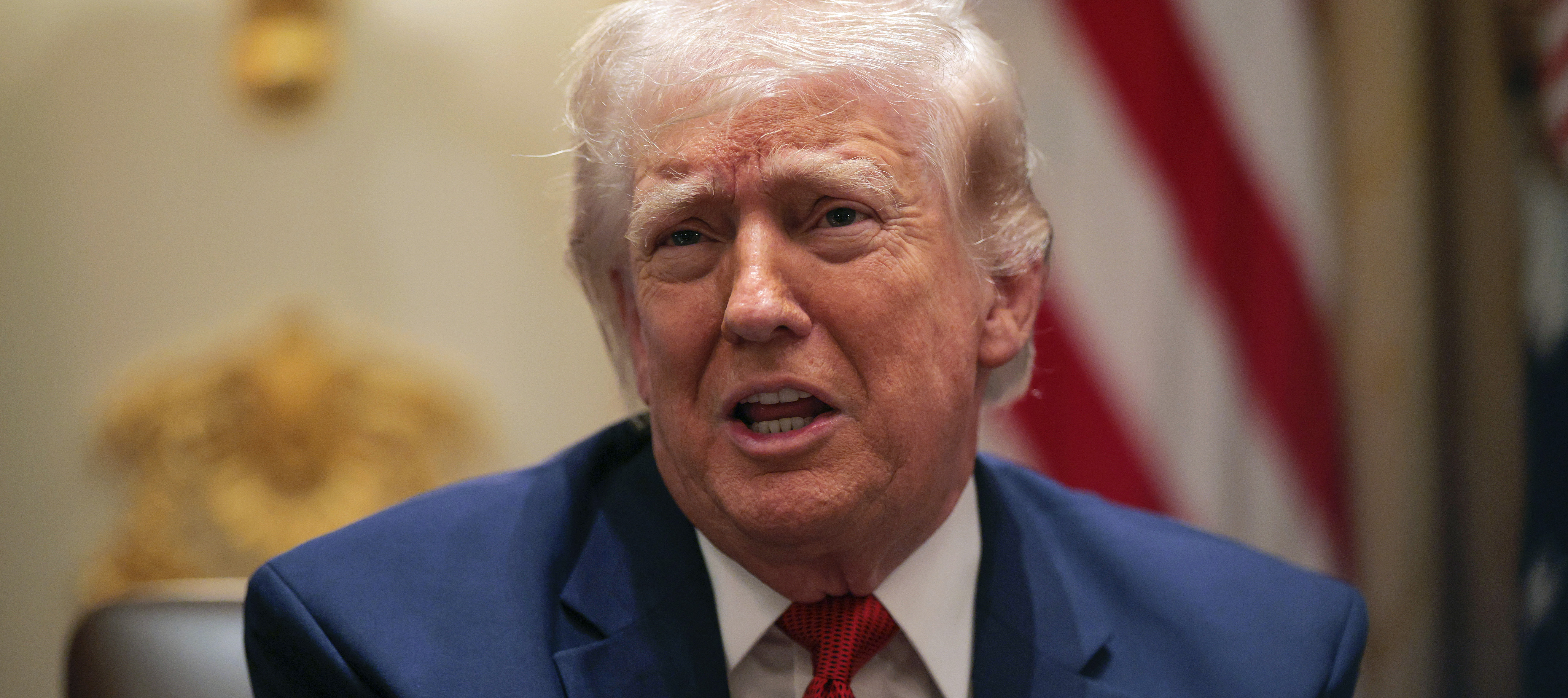 President Donald Trump speaks during a Cabinet meeting in the Cabinet Room of the White House on March 26, 2026