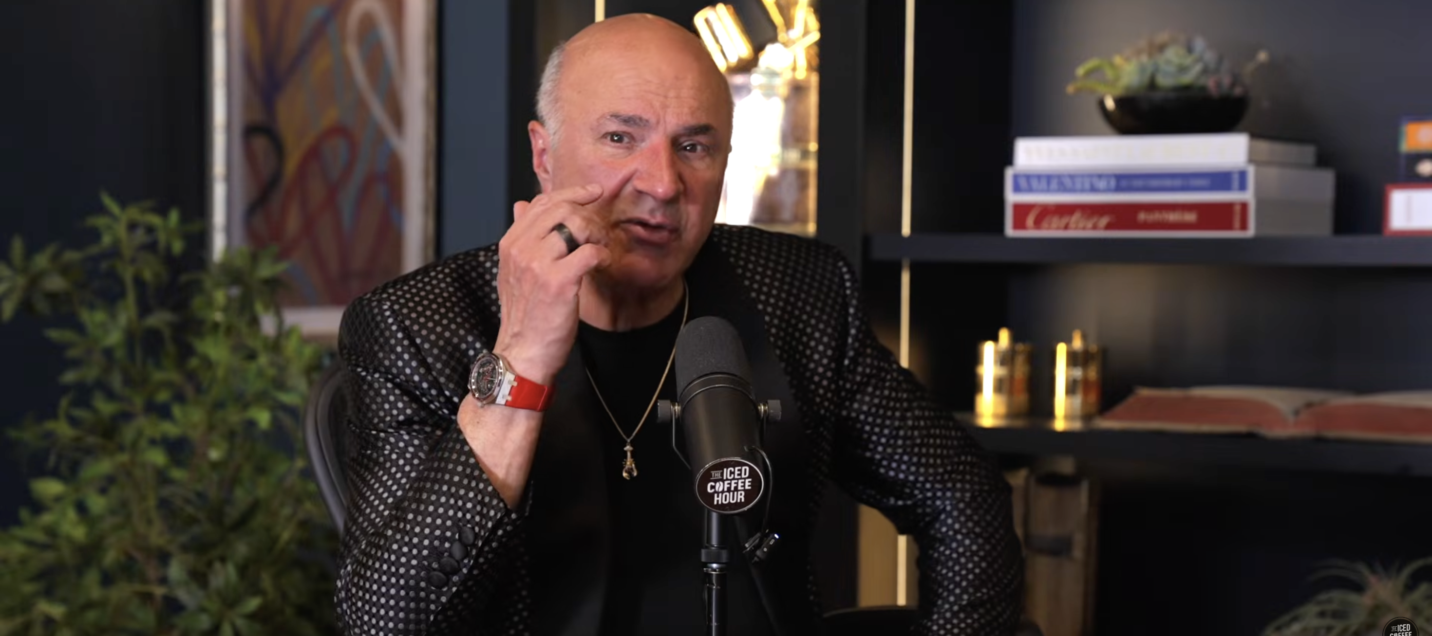 Kevin O’Leary talking to the hosts of The Iced Coffee Hour.