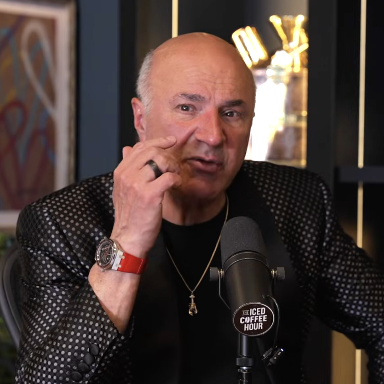 Kevin O’Leary talking to the hosts of The Iced Coffee Hour.