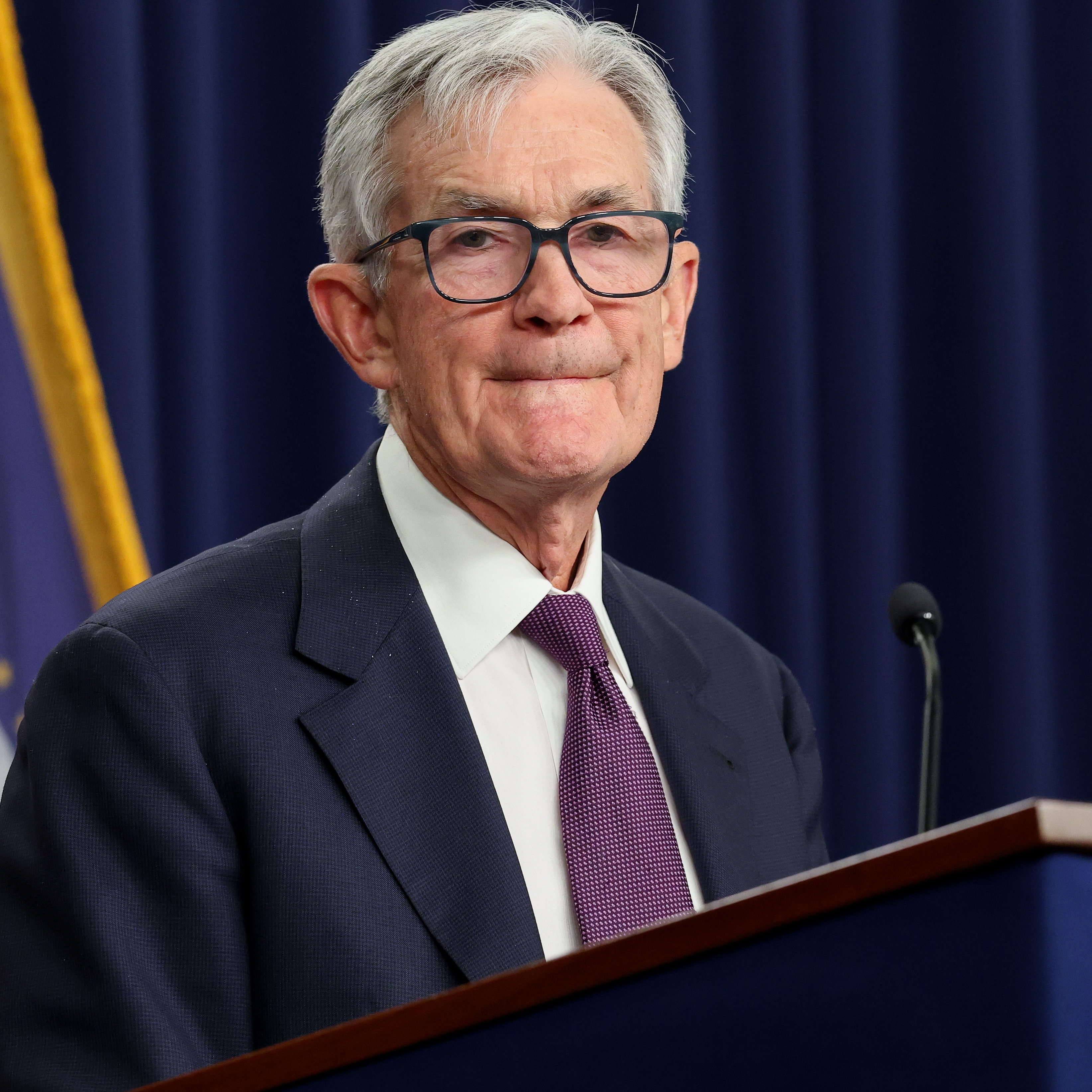 Jerome Powell takes questions during a press conference following the Federal Open Markets Committee meeting at the Federal Reserve.