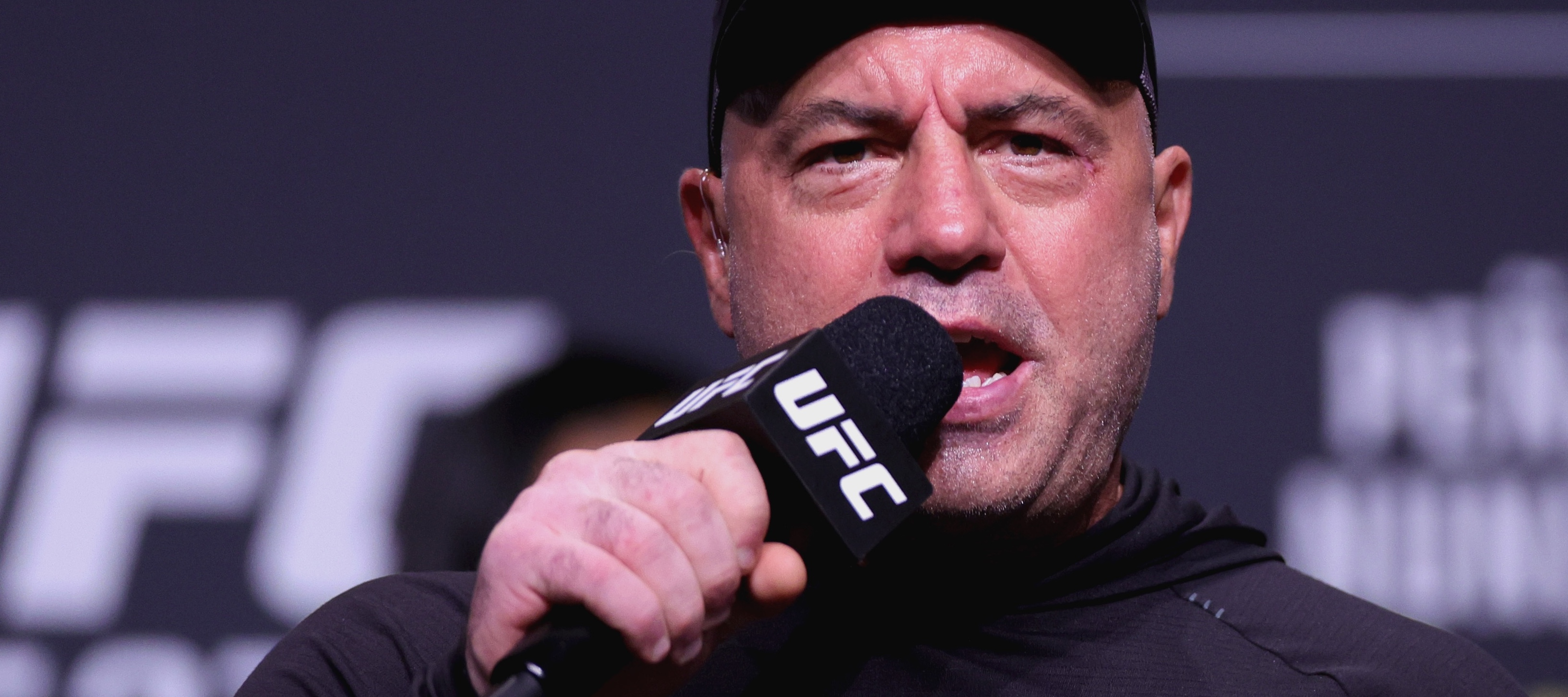 Joe Rogan attends the UFC 277 ceremonial weigh-in at American Airlines Center on July 29, 2022.