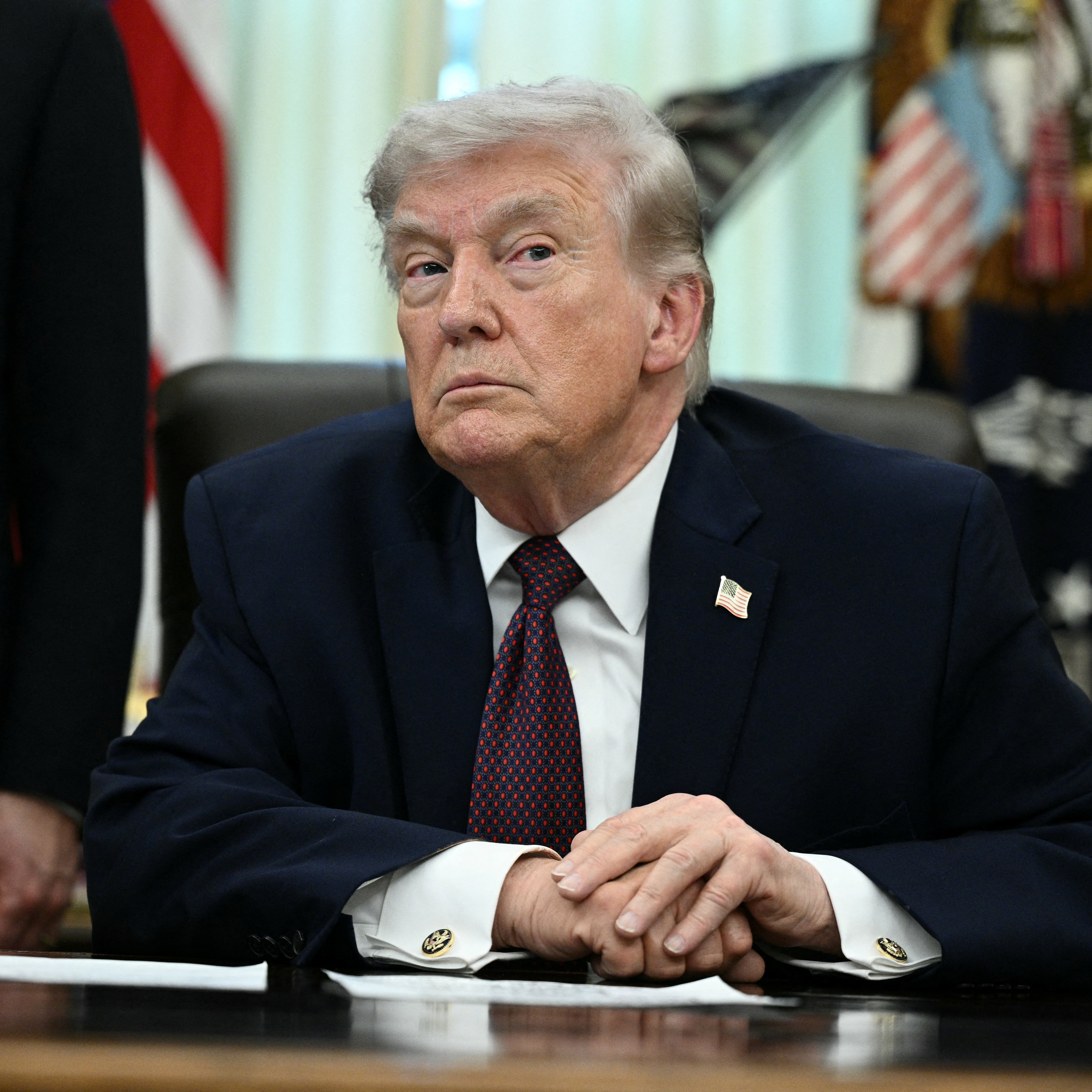 President Donald Trump, seen here in the Oval Office, is seeing approval ratings in the 30s as gas prices soar after the war in Iran..