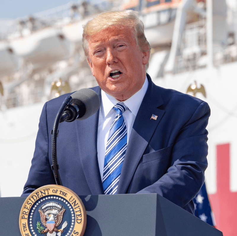 Donald Trump giving an address.