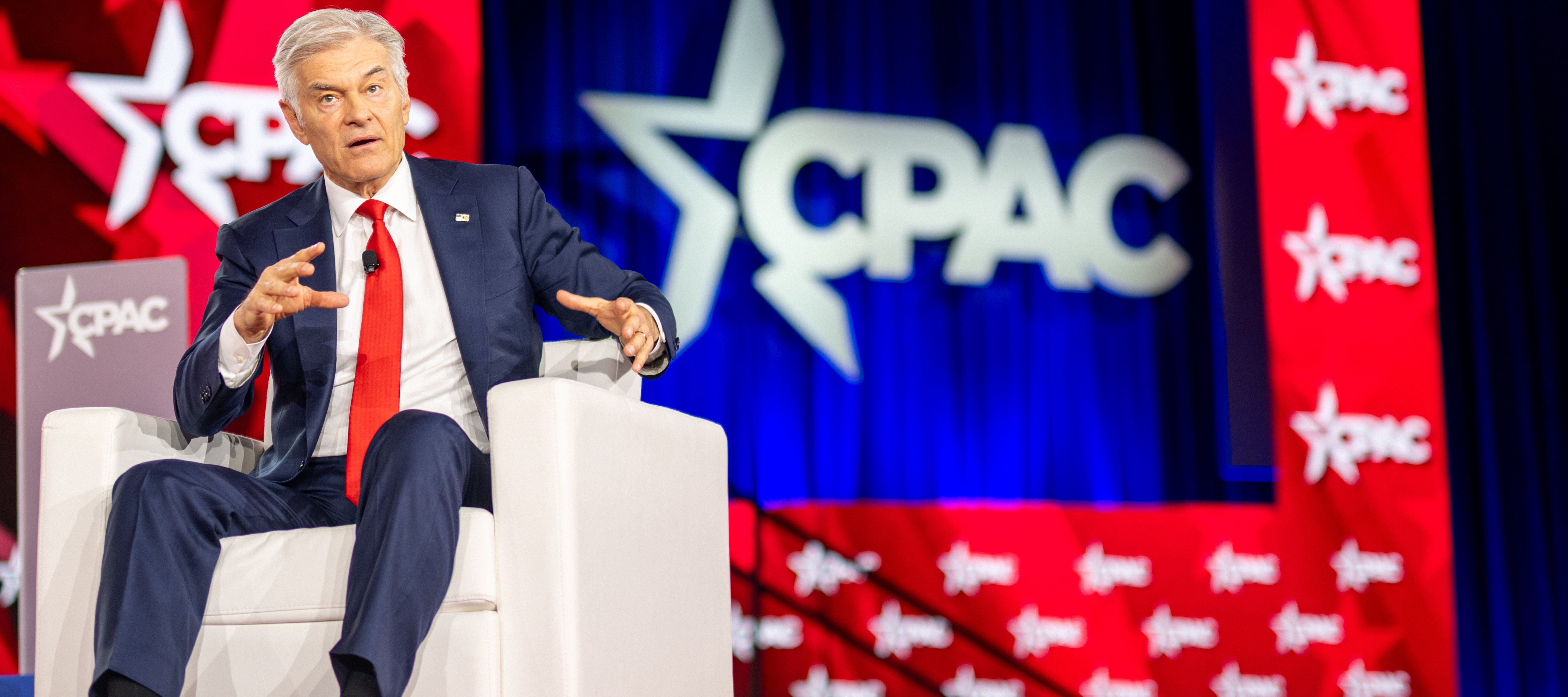 Centers for Medicare &amp; Medicaid Services Administrator, Mehmet Oz participates in a discussion during the Conservative Political Action Conference.