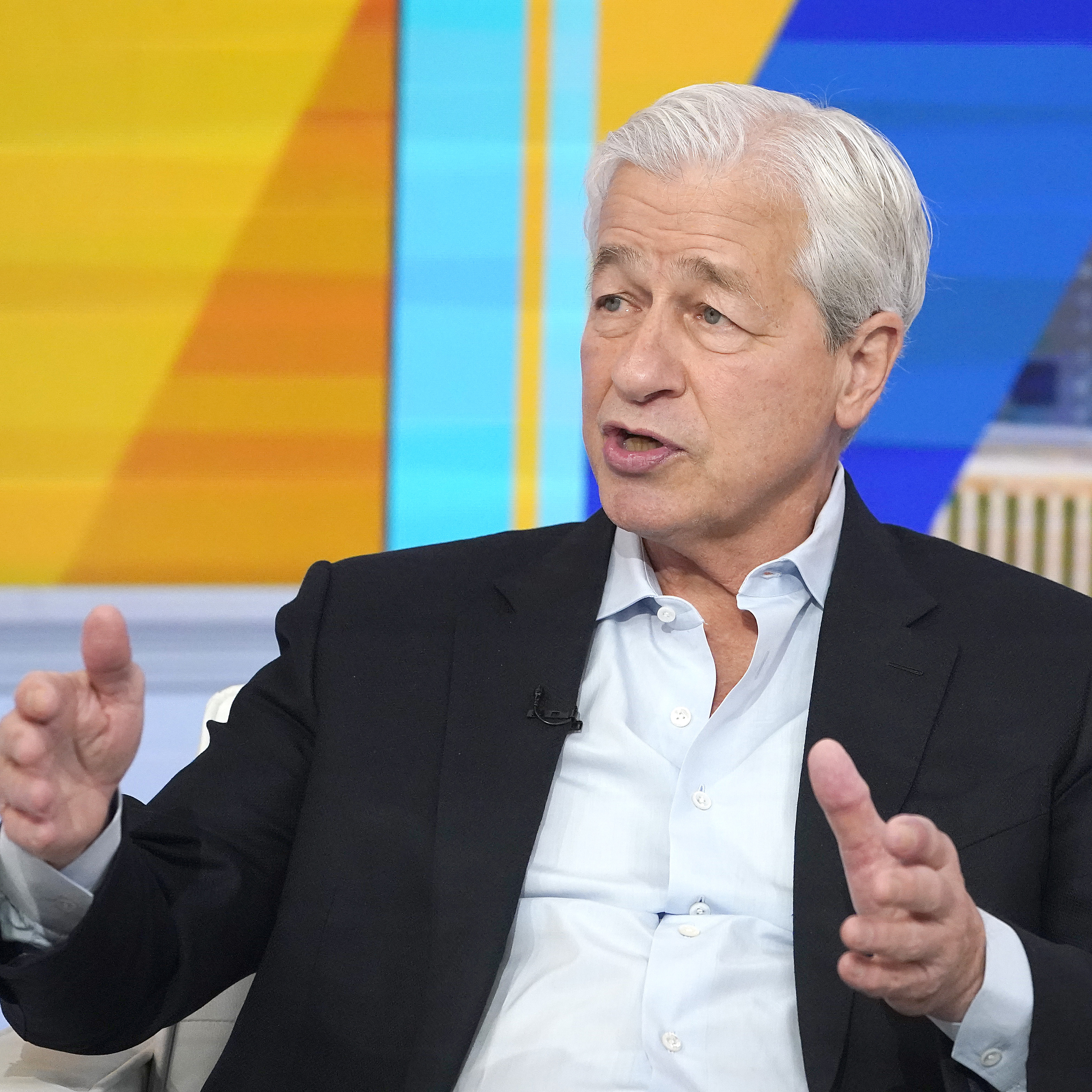 JP Morgan Chase CEO Jamie Dimon visits "Fox &amp; Friends" at Fox News Channel Studios on March 31, 2026 in New York City.