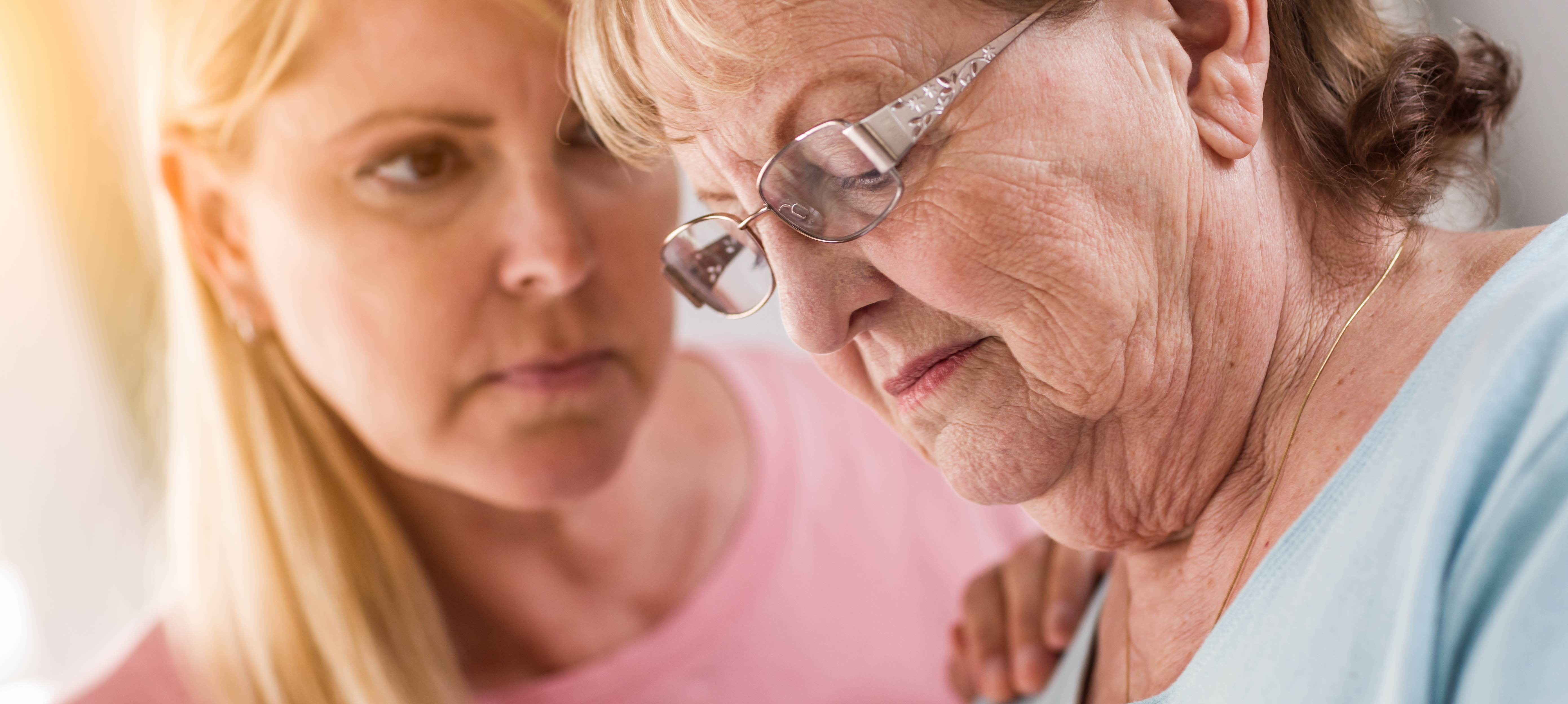Upset woman and her daughter
