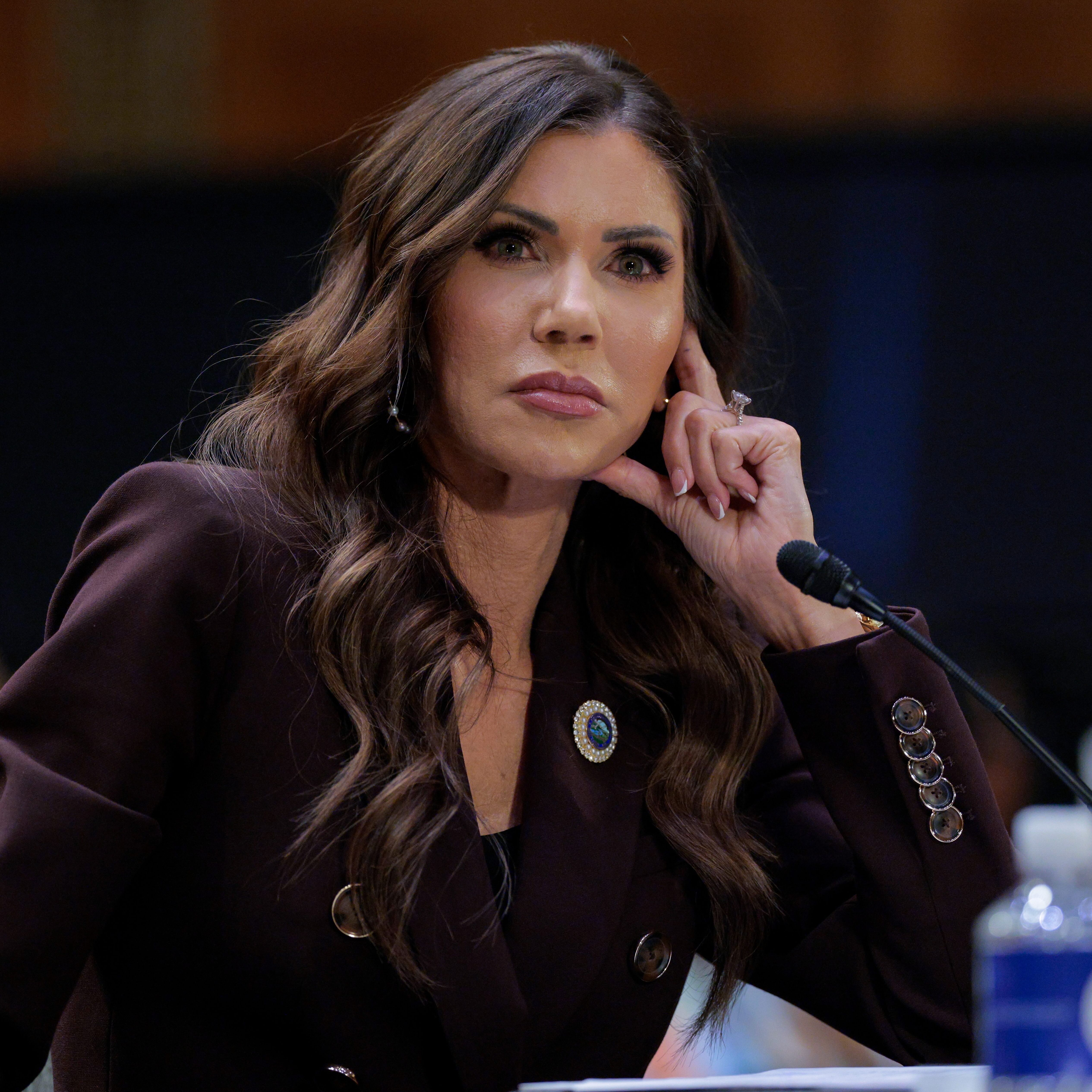 Former U.S. Secretary of Homeland Security Kristi Noem testifies before the Senate Judiciary Committee in the Dirksen Senate Office Building on March 03, 2026
