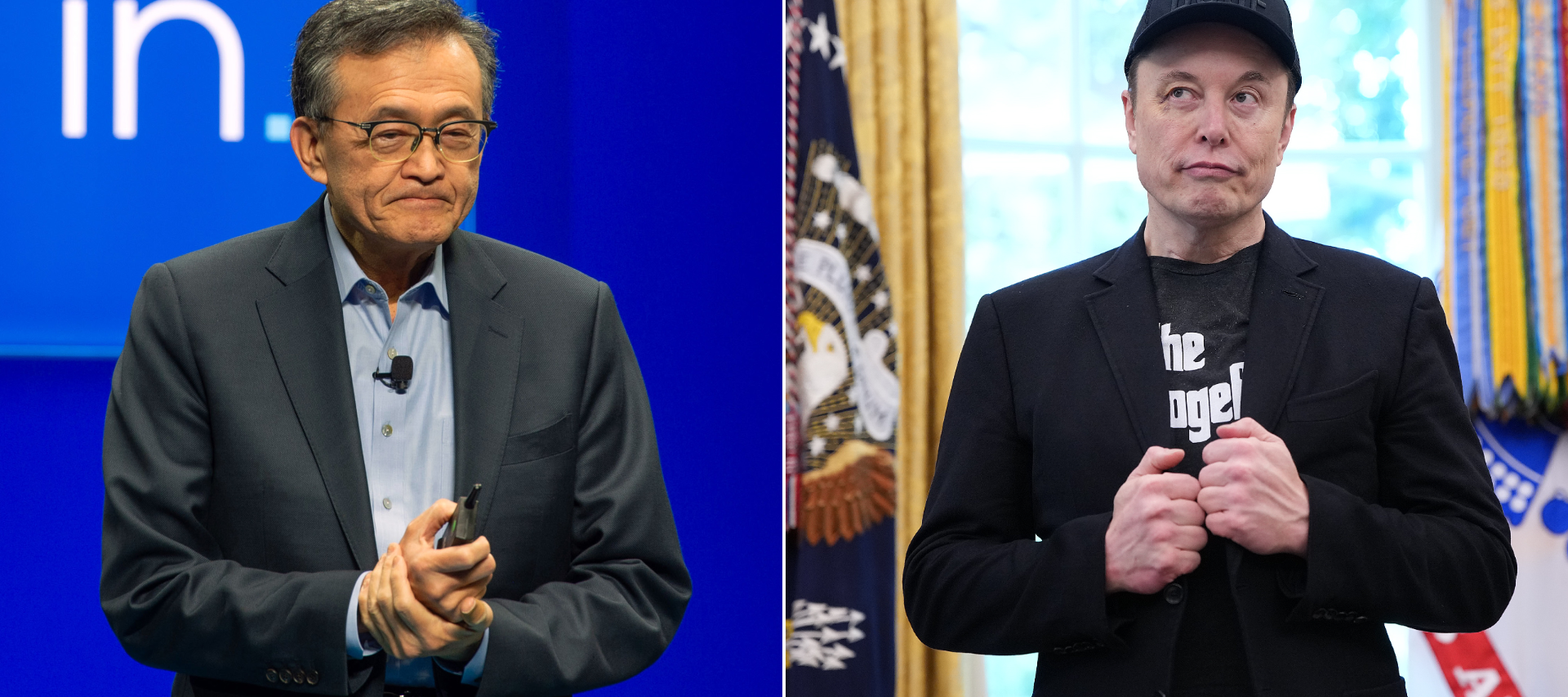 Lip-Bu Tan, Chief Executive Officer of Intel, and Elon Musk, CEO of Tesla and SpaceX
