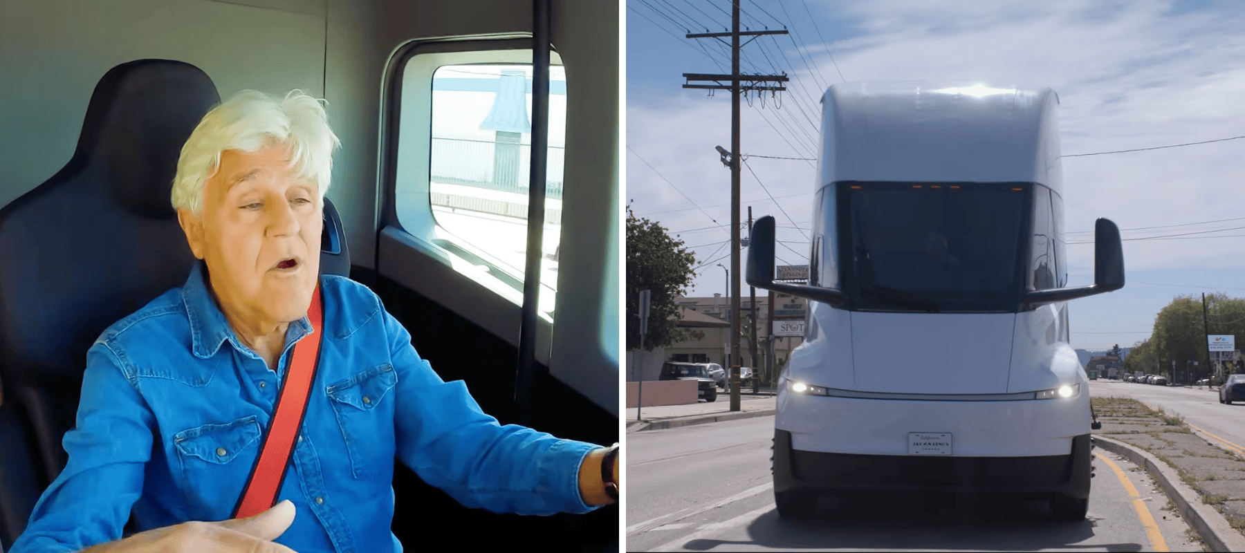 Jay Leno testing out new Tesla Semi