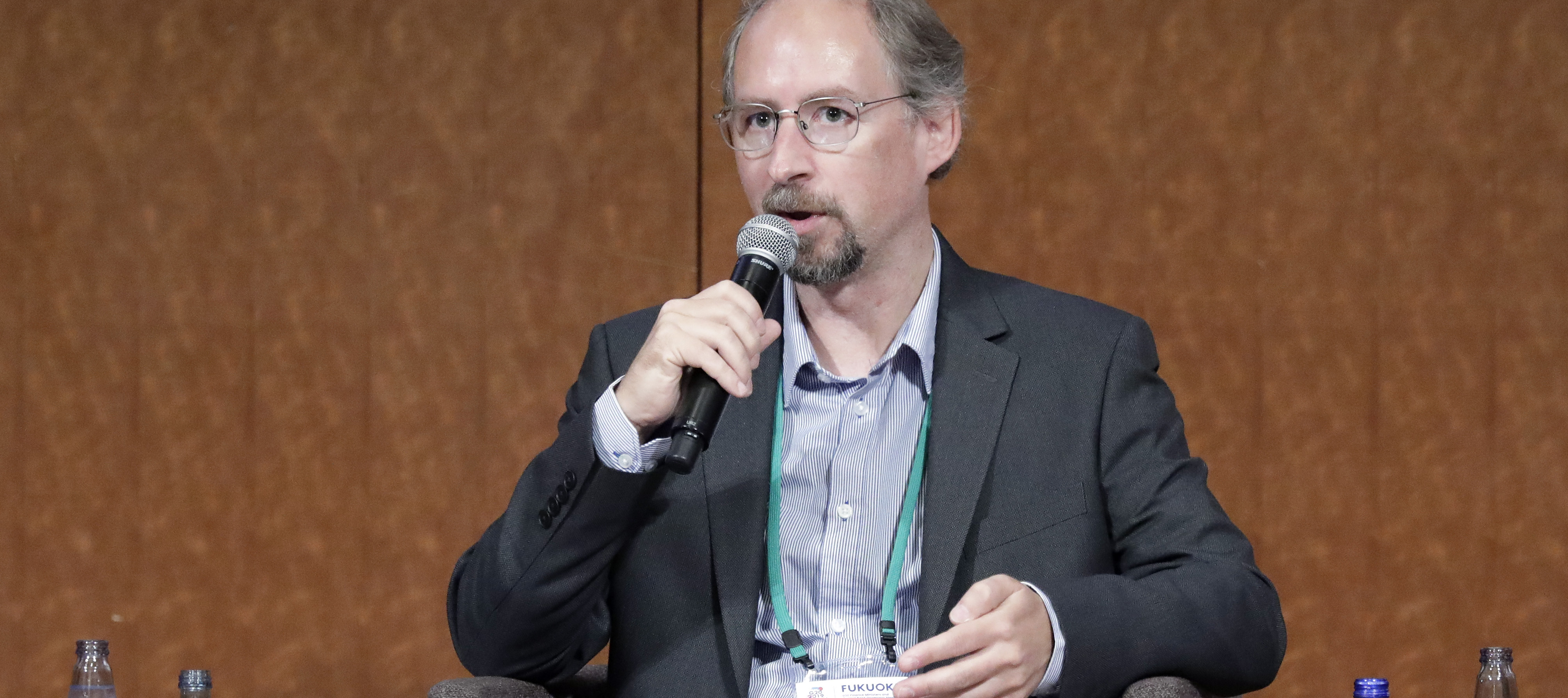 Adam Back, co-founder and chief executive officer of Blockstream Corp., speaks at a seminar.