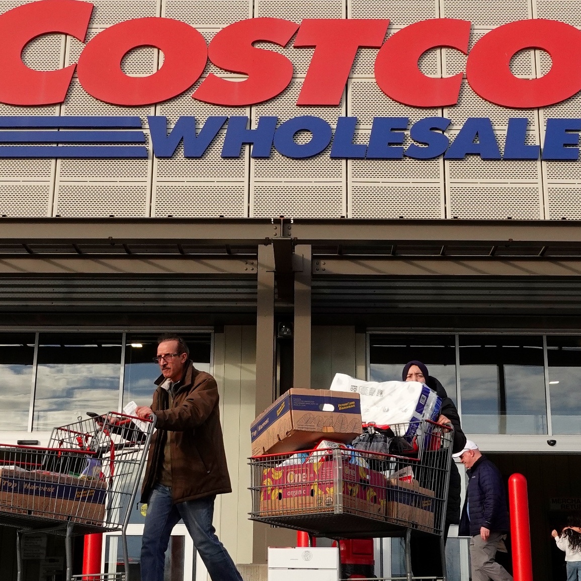 Costco shoppers leave with full carts.