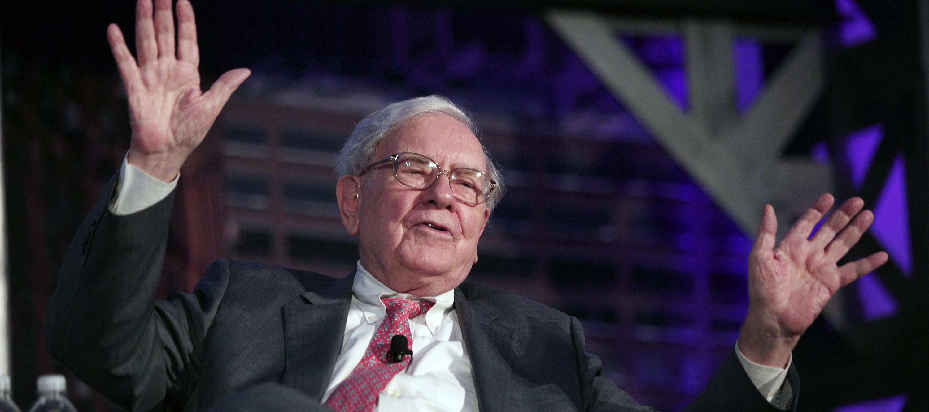 Billionaire investor Warren Buffett speaks at an event called, "Detroit Homecoming" in Detroit, Michigan.