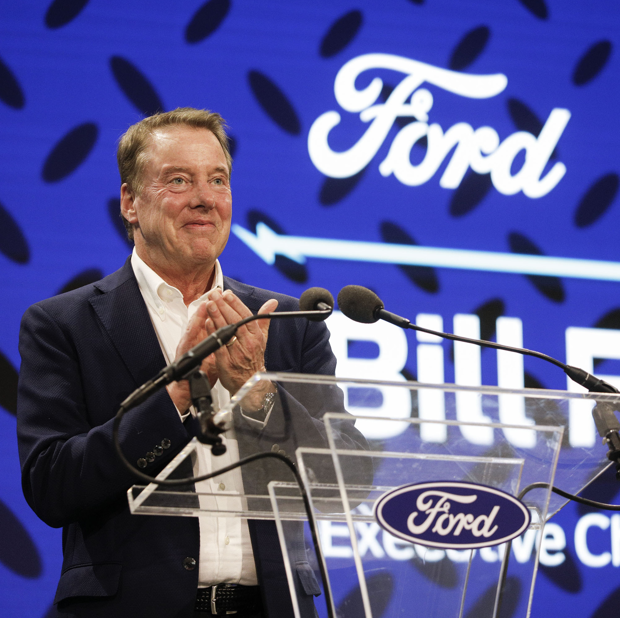 Bill Ford, Executive Chairman of Ford Motor Company, soeaks at an event.