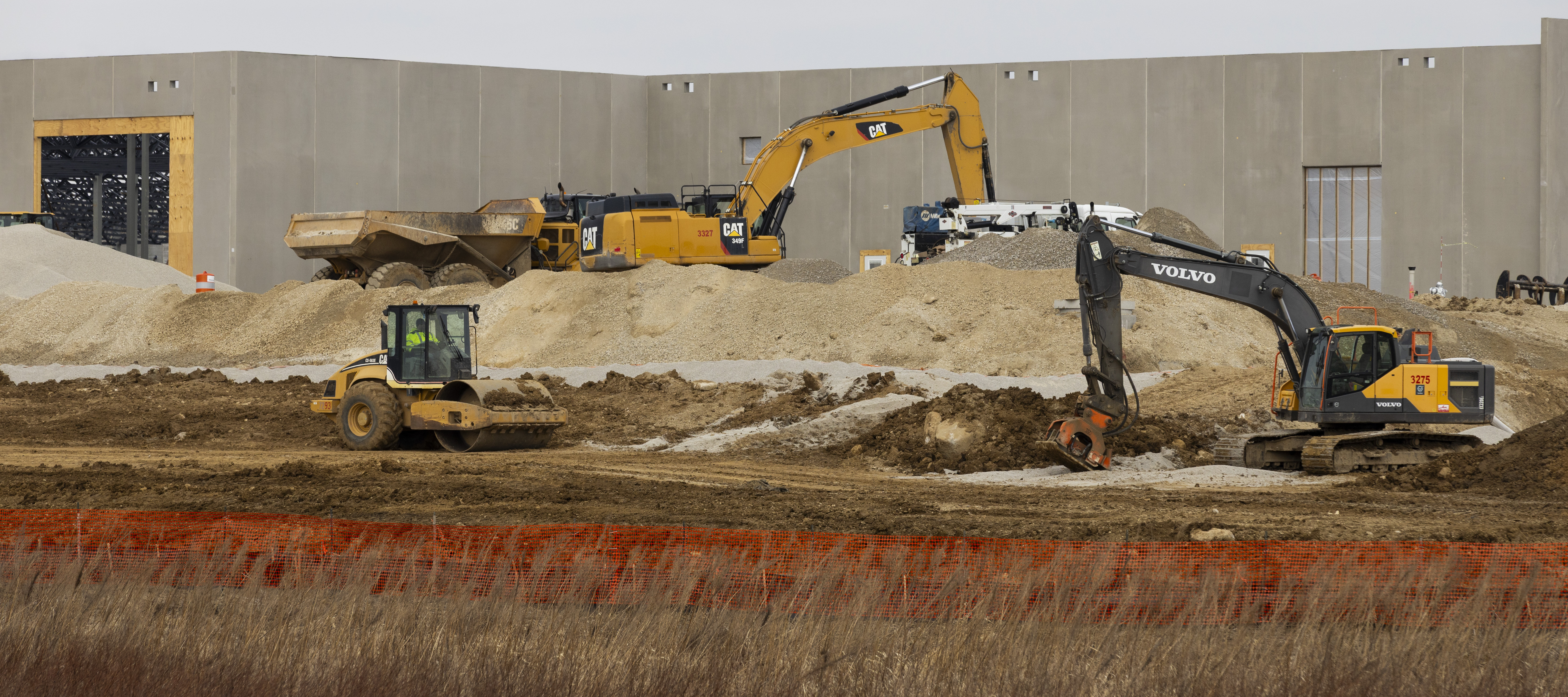 Construction continues at the Beaver Dam Commerce Park where a new Meta data center is being built in Beaver Dam, Wisconsin.