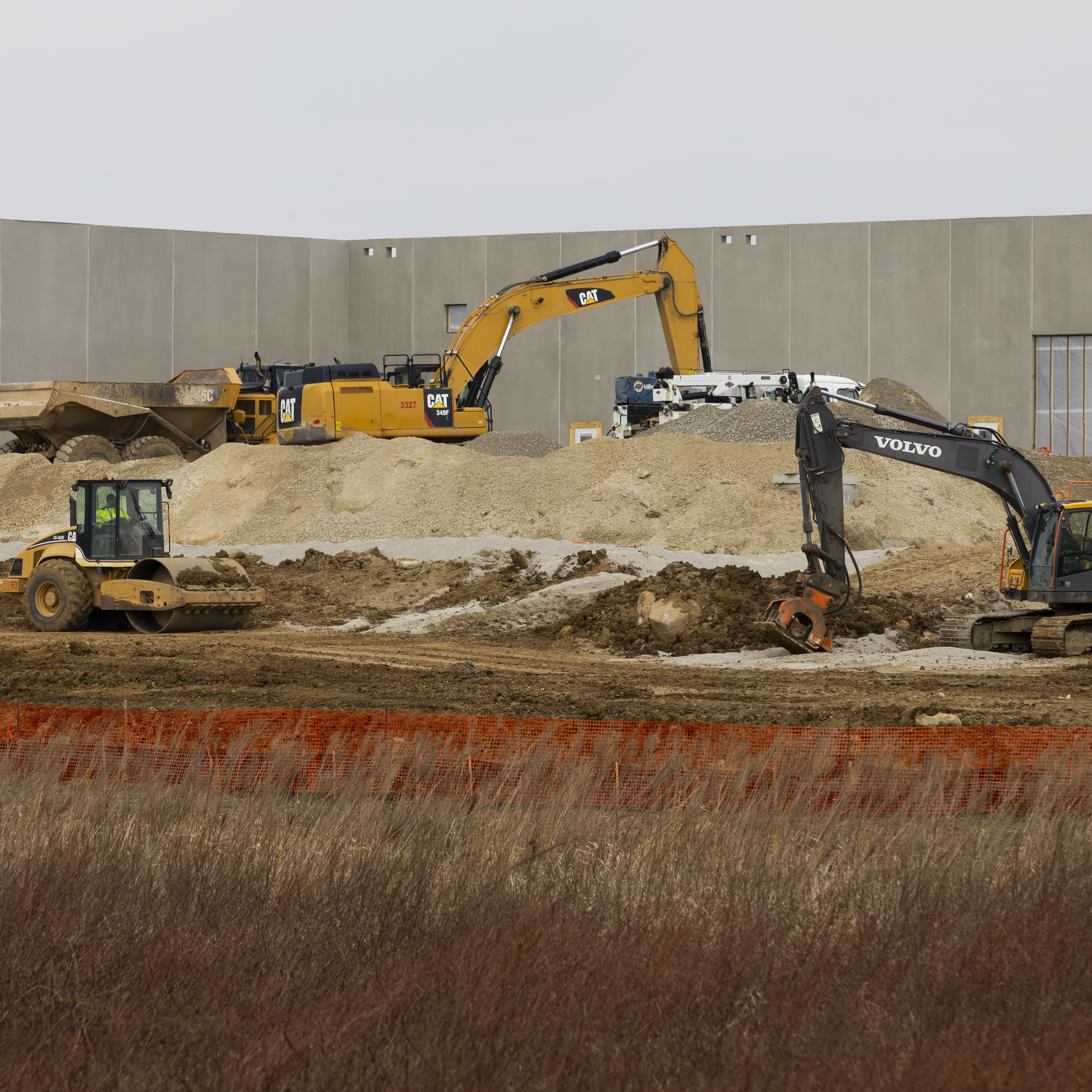 Construction continues at the Beaver Dam Commerce Park where a new Meta data center is being built in Beaver Dam, Wisconsin.