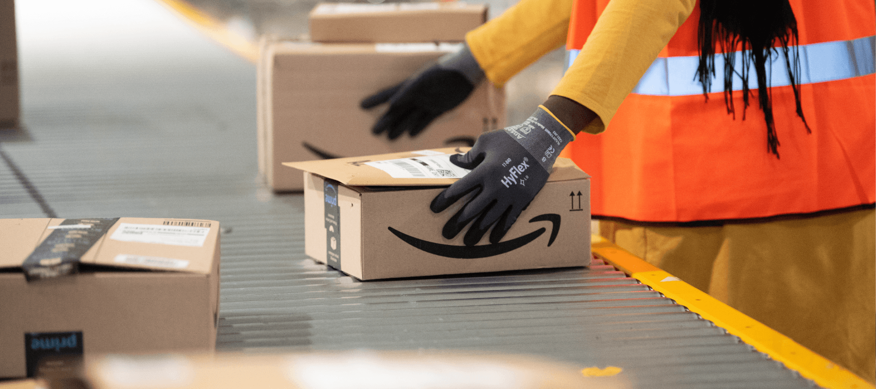 Worker at an Amazon fulfillment center.