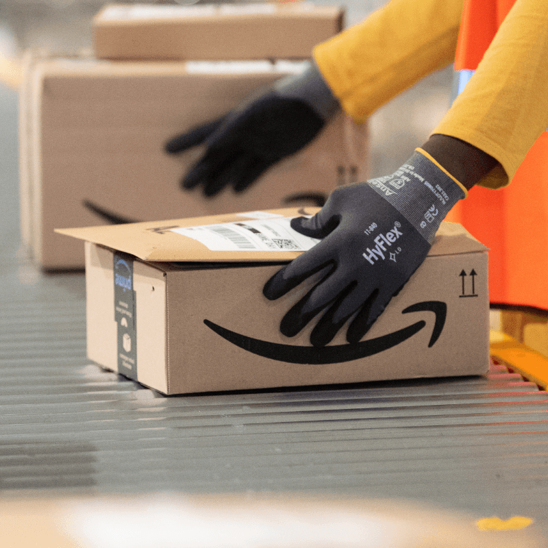 Worker at an Amazon fulfillment center.