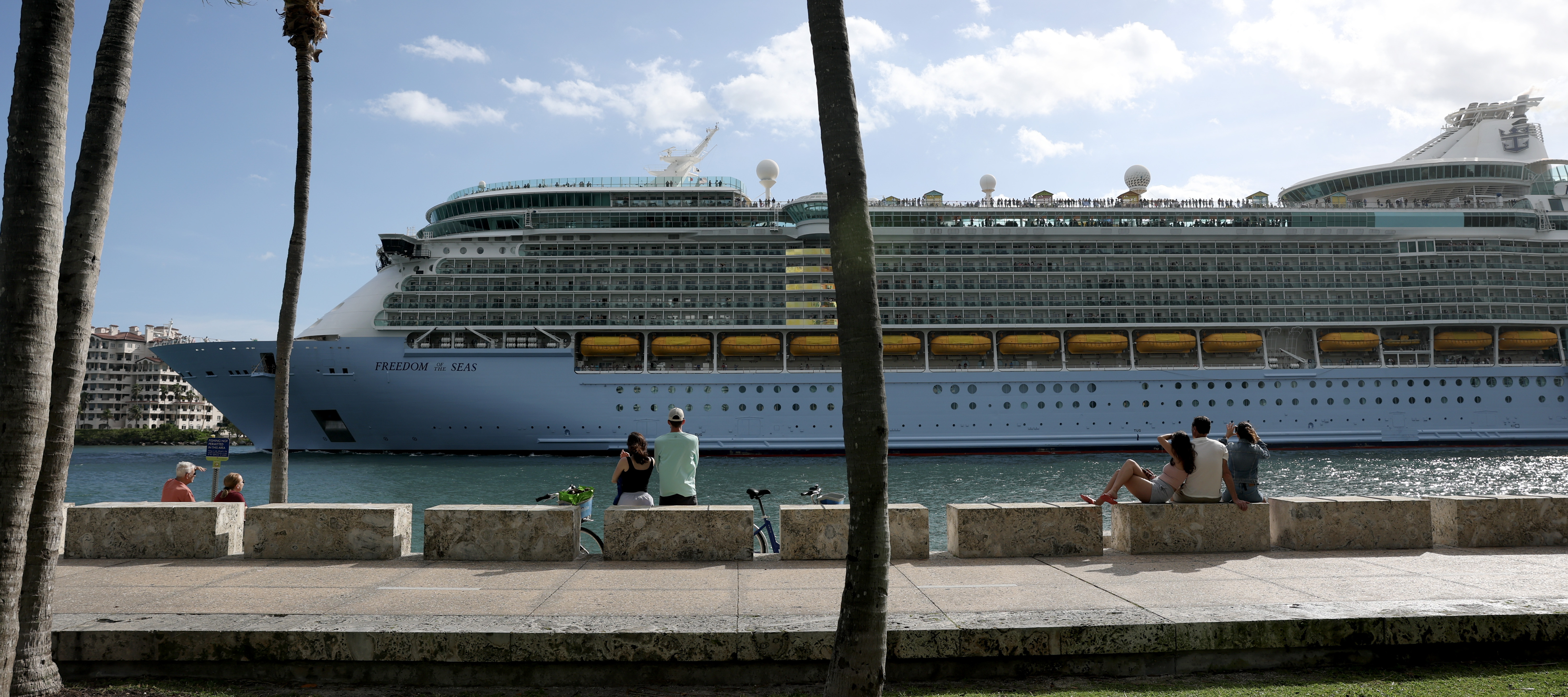 The Royal Caribbean Freedom of the Seas cruise ship sets sail from Miami on March 12, 2026.