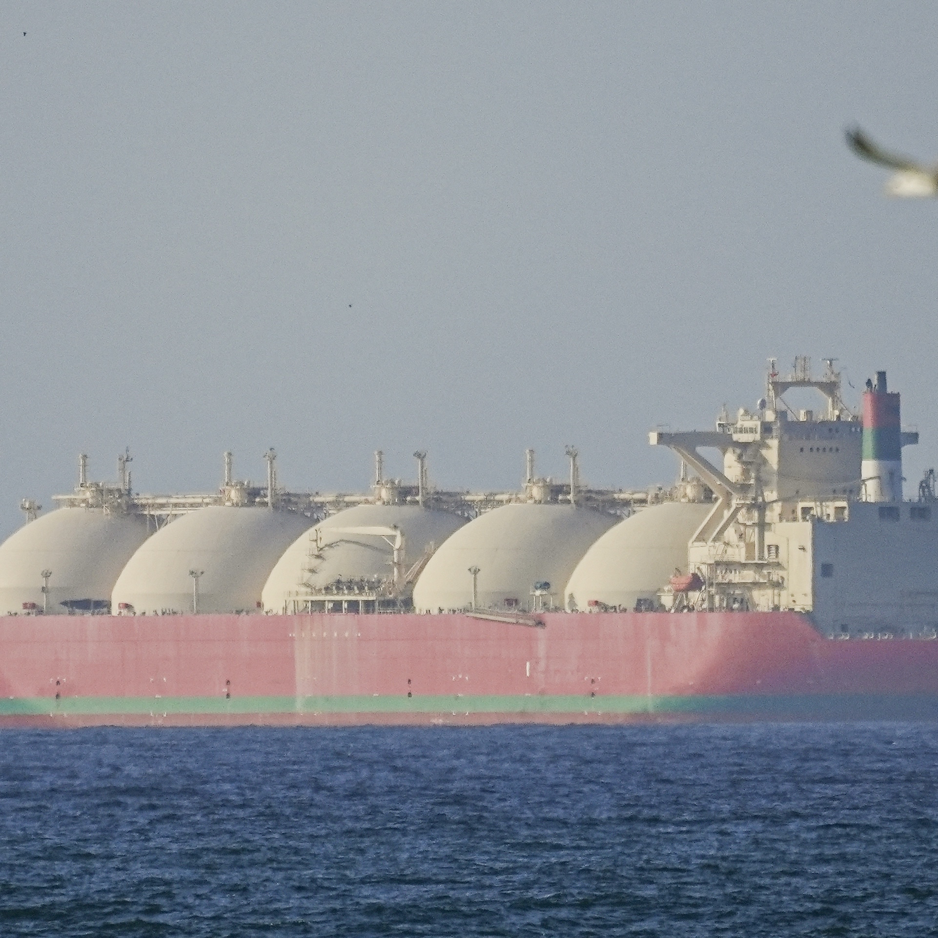 view of the vessels heading towards the Strait of Hormuz following the two-week temporary ceasefire reached between the United States and Iran