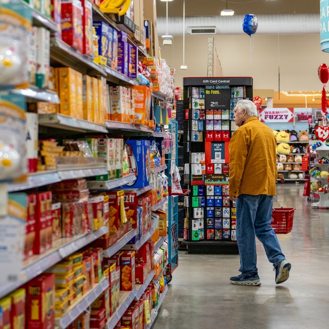 Customers shop for groceries in Austin, Texas.