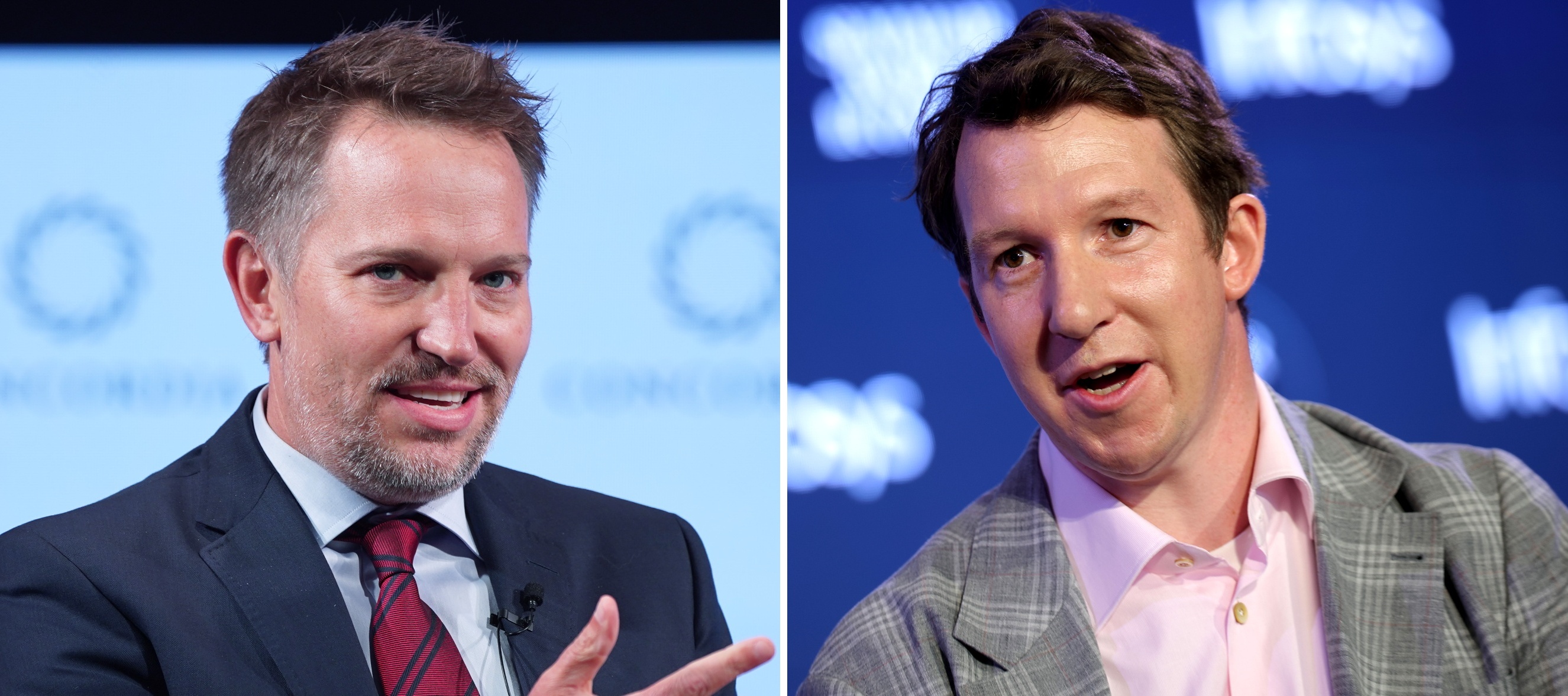 A composite image of Ryan Roslansky, CEO, LinkedIn and Jack Clark, Cofounder and Head of Public Benefit for Anthropic PBC.