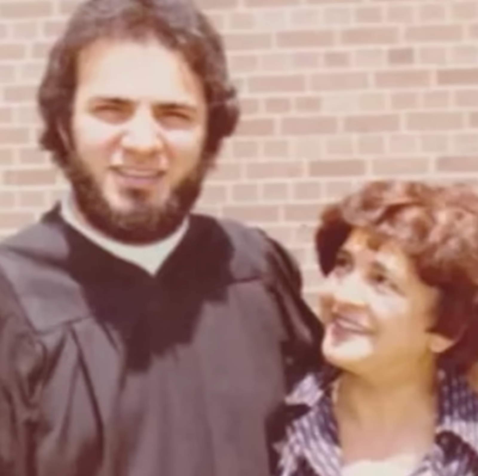 On the left, Kevin O'Leary tears up, on the right a young Kevin O'Leary poses with his mother