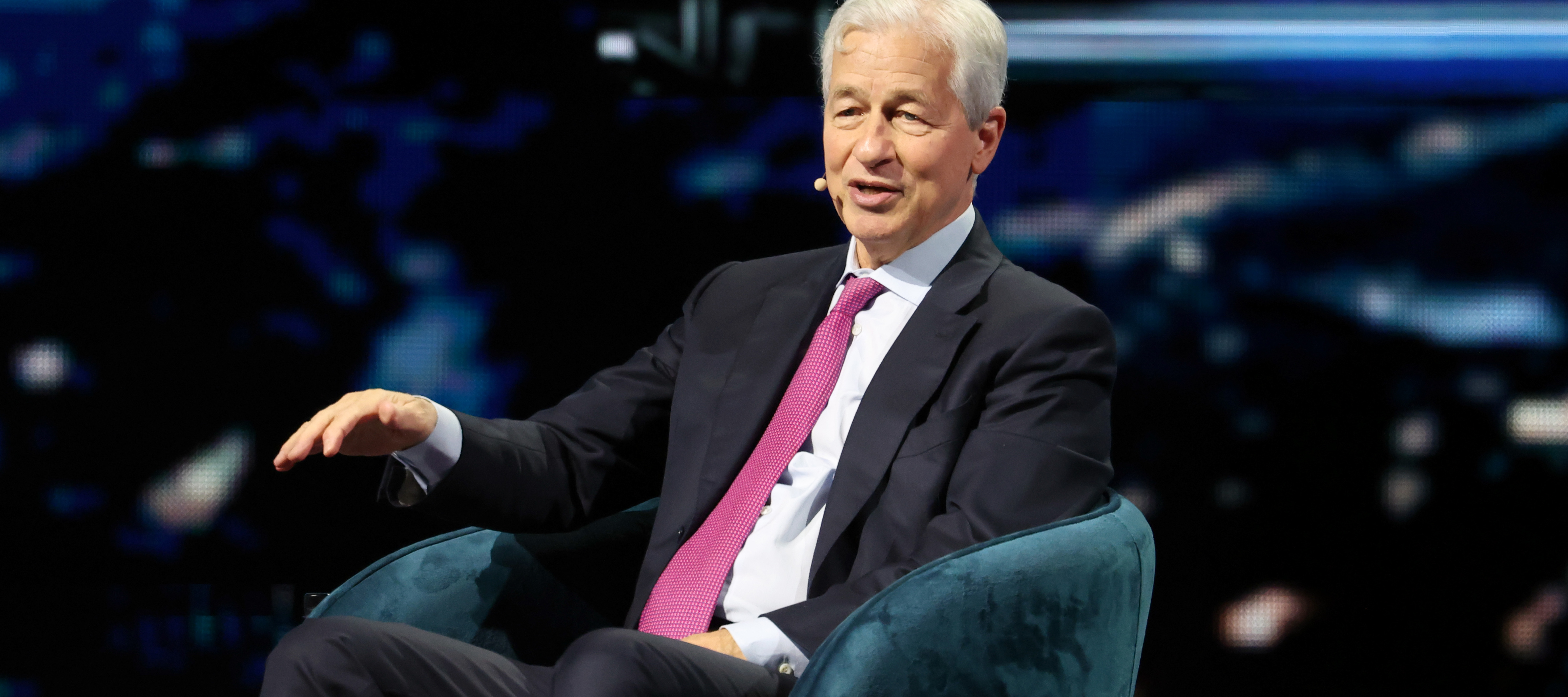 Jamie Dimon speaks onstage during day 2 of the America Business Forum in 2025.