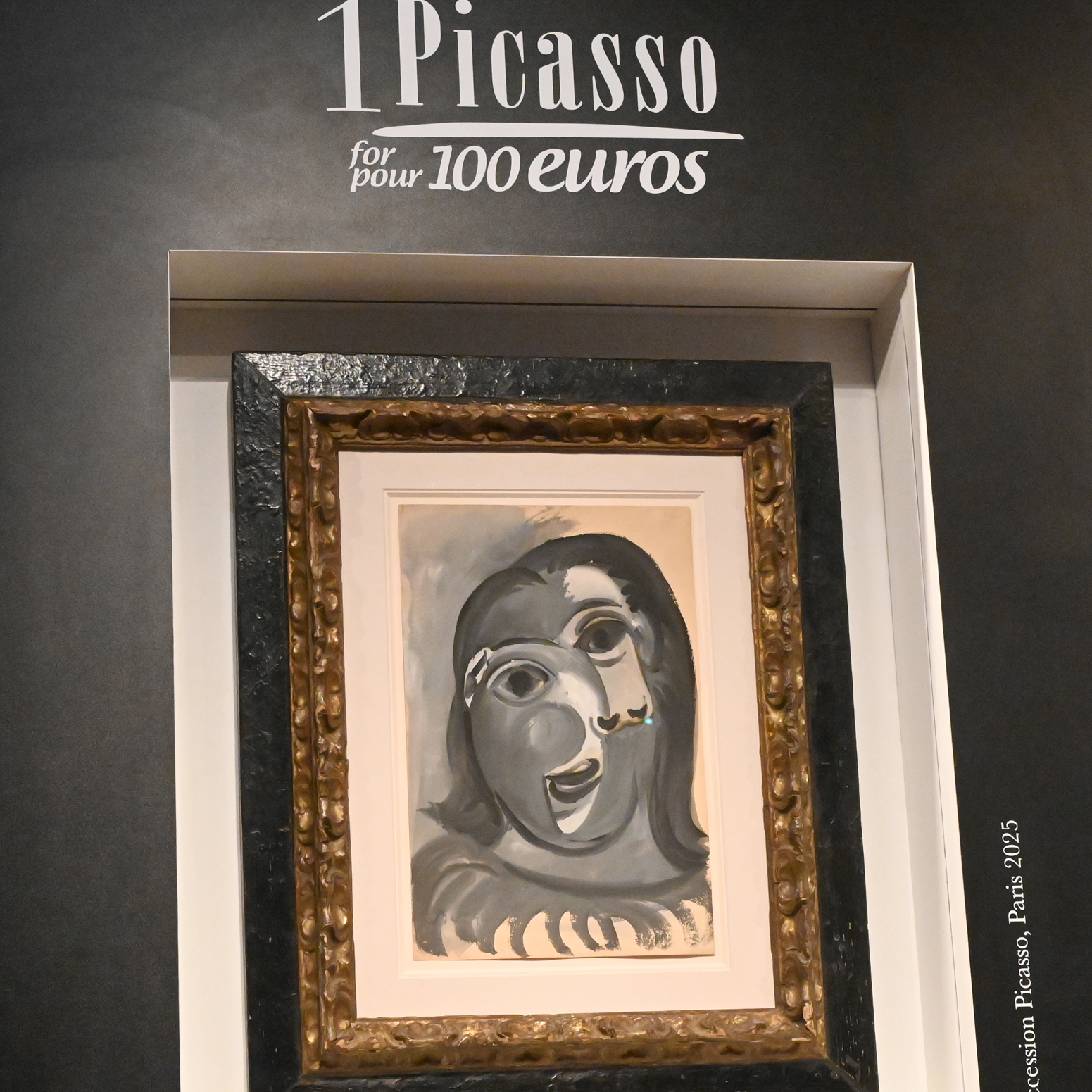 A Parisian won this Picasso painting, entitled “Tête de Femme”, in a charity auction.