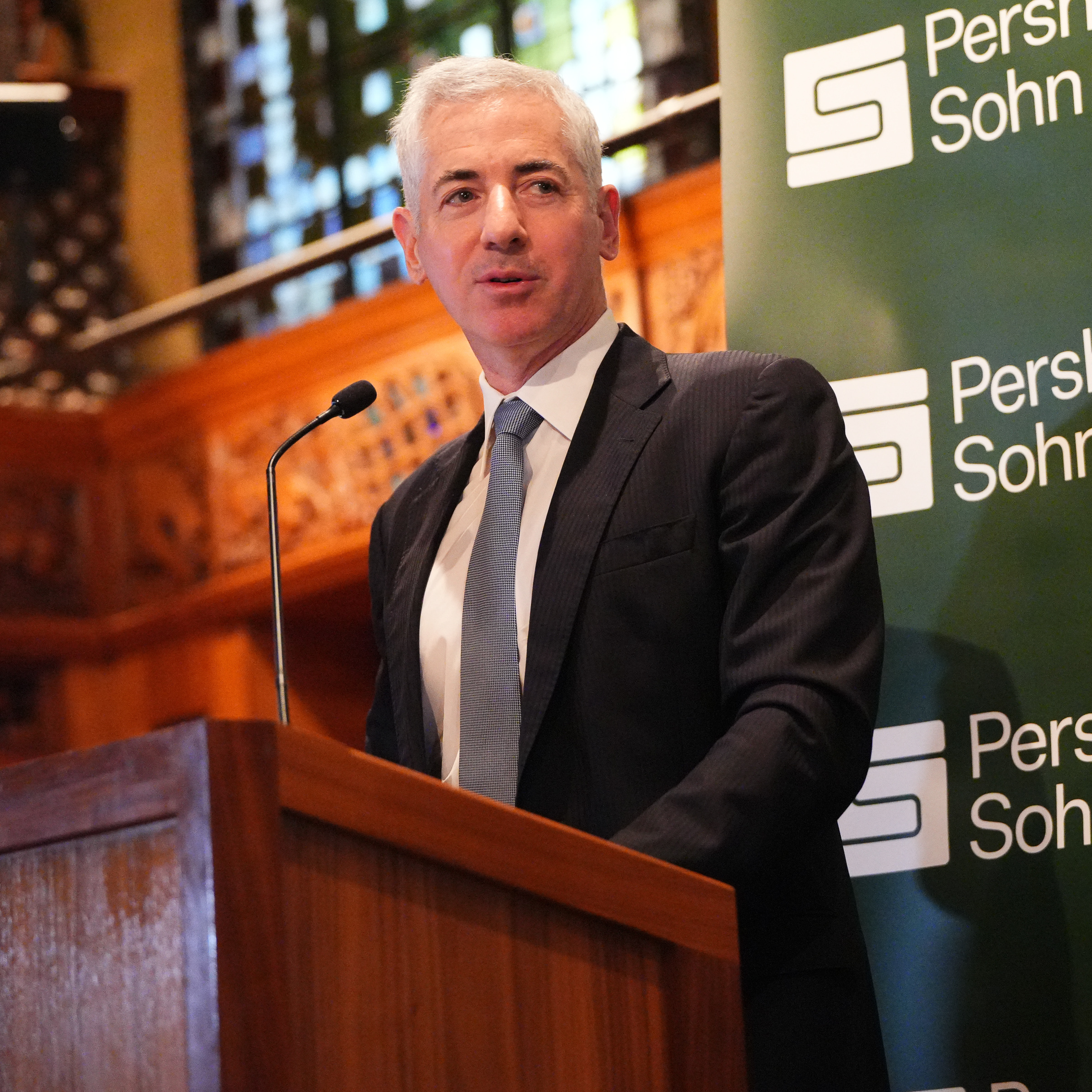 Bill Ackman speaks at The 2024 Pershing Square Foundation Prize Dinner.
