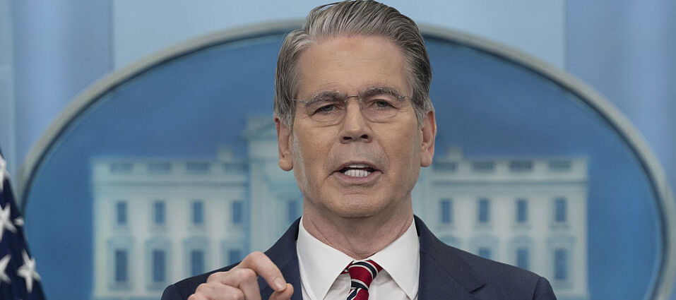 U.S. Secretary of the Treasury Scott Bessent speaks at a White House Press Briefing on April 15, 2026.