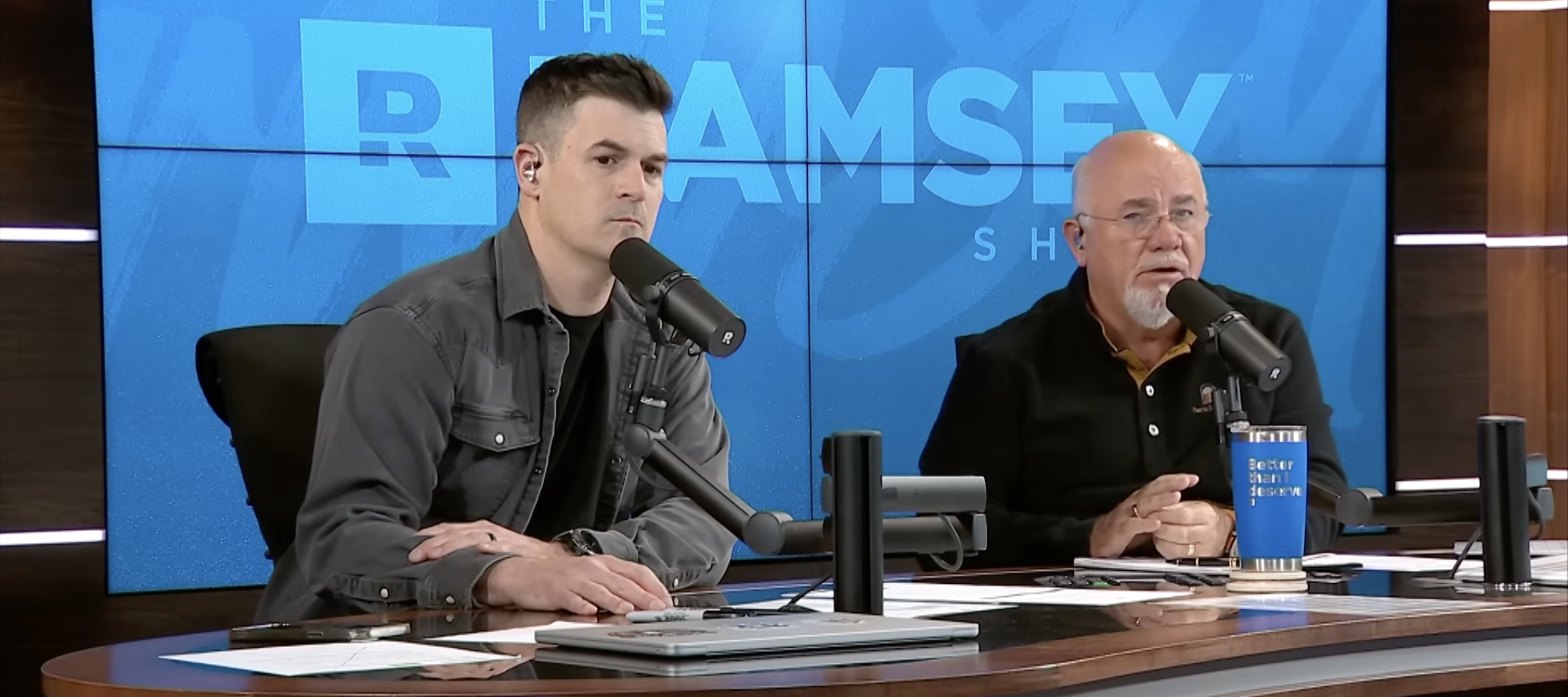Dave Ramsey and John Deloney speaking on The Ramsey Show