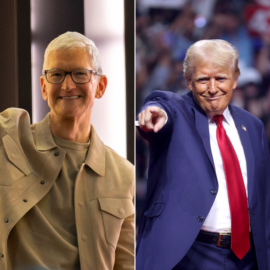 Apple CEO Tim Cook, and President Donald Trump.