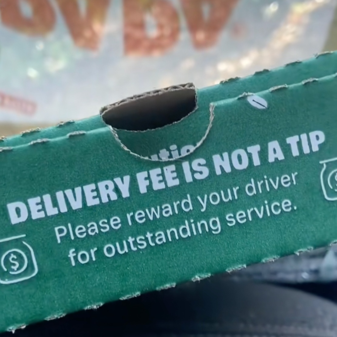 Papa John's printed a message on their pizza boxes urging customers to tip.