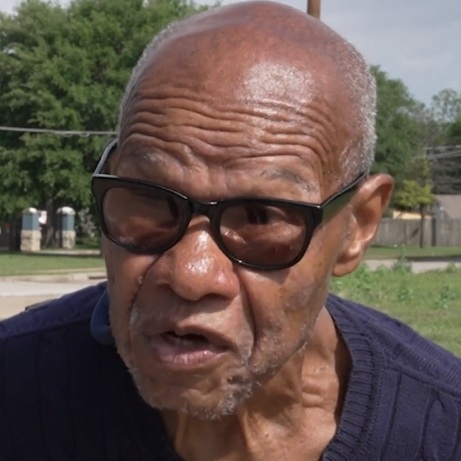 82-year-old Navy veteran Emile Burns now lives in the back of his truck in Dallas.