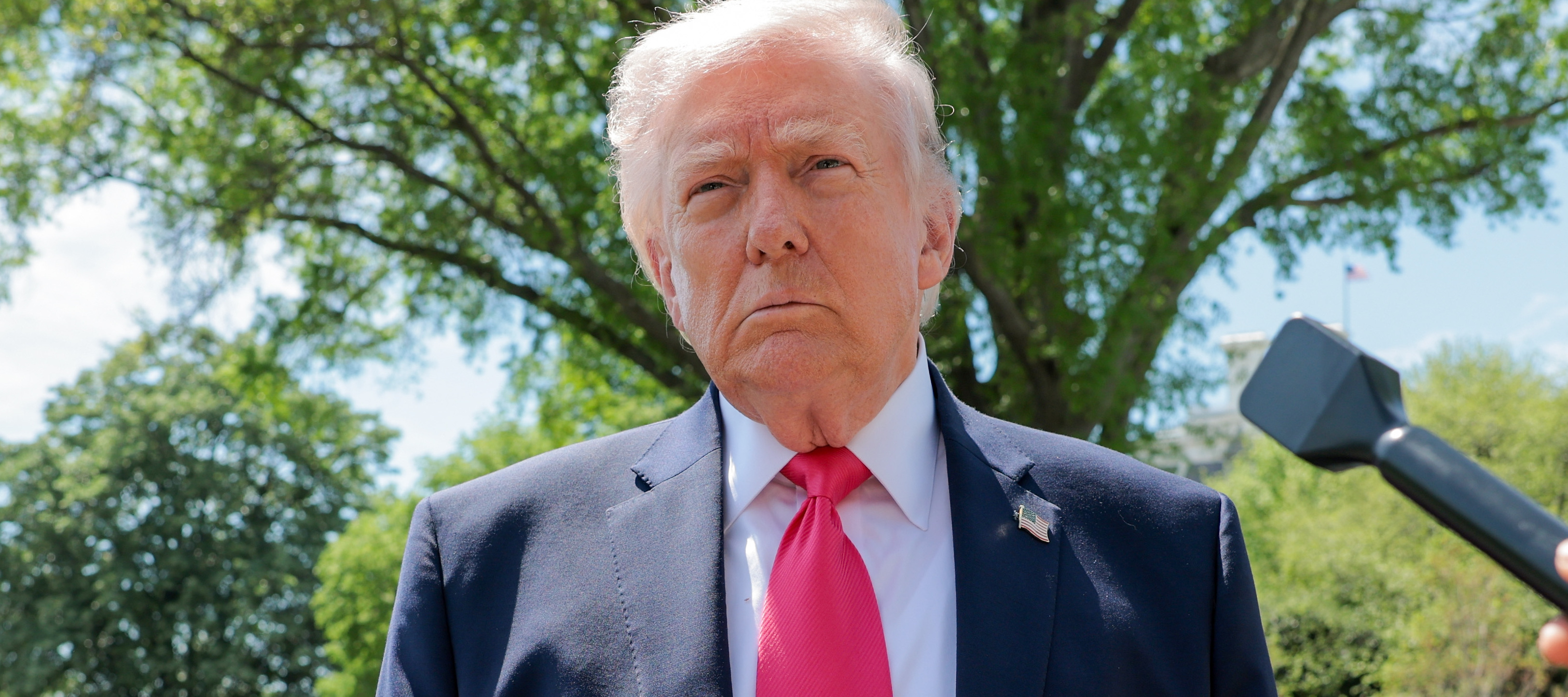 President Trump, seen here on the south lawn outside the White House, saw his approval rating on the economy slid to 30% in April.