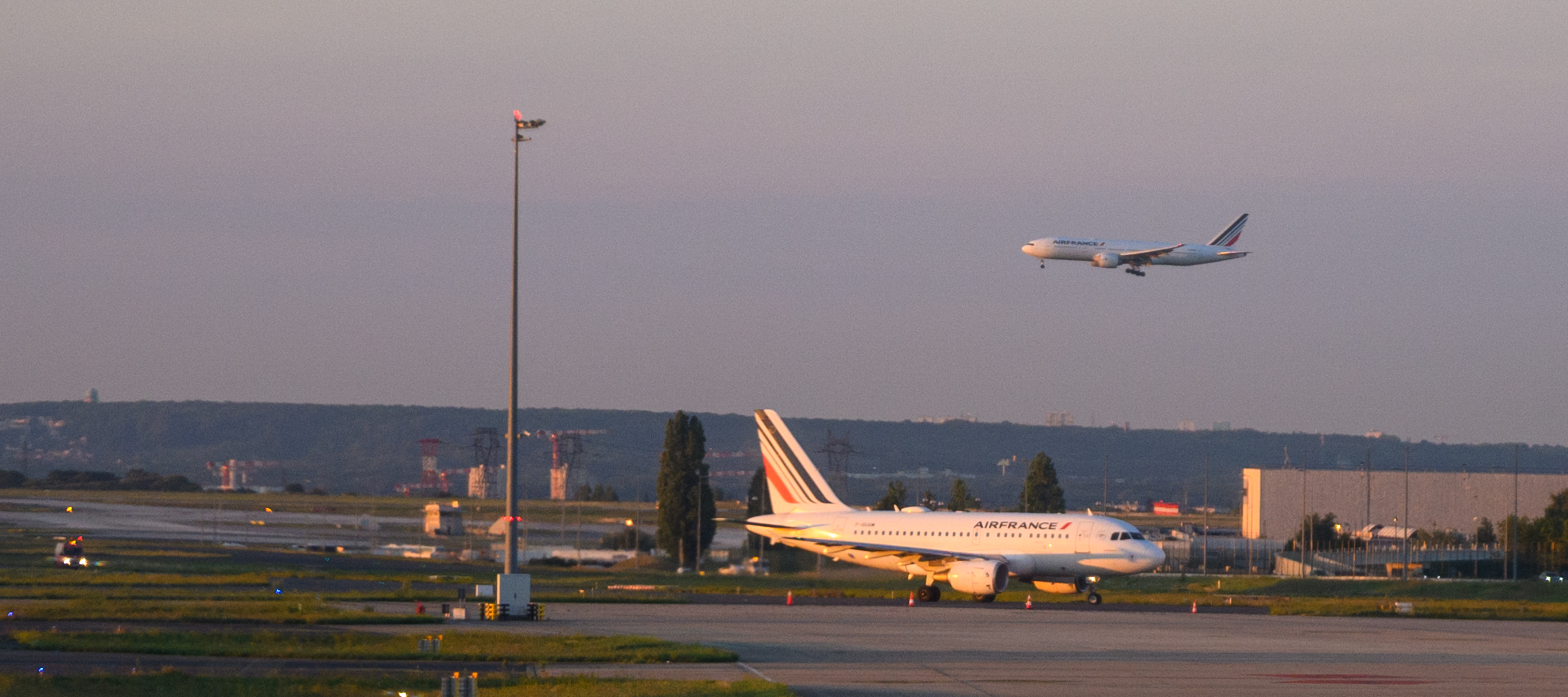 Air France planes are seen arriving into Charles de Gaulle airport