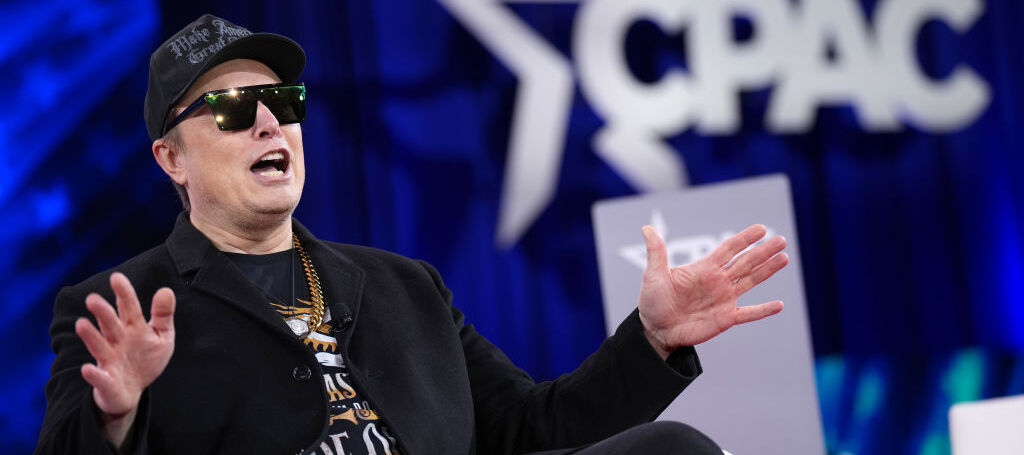 CEO of Tesla and SpaceX Elon Musk speaks at the Conservative Political Action Conference (CPAC).