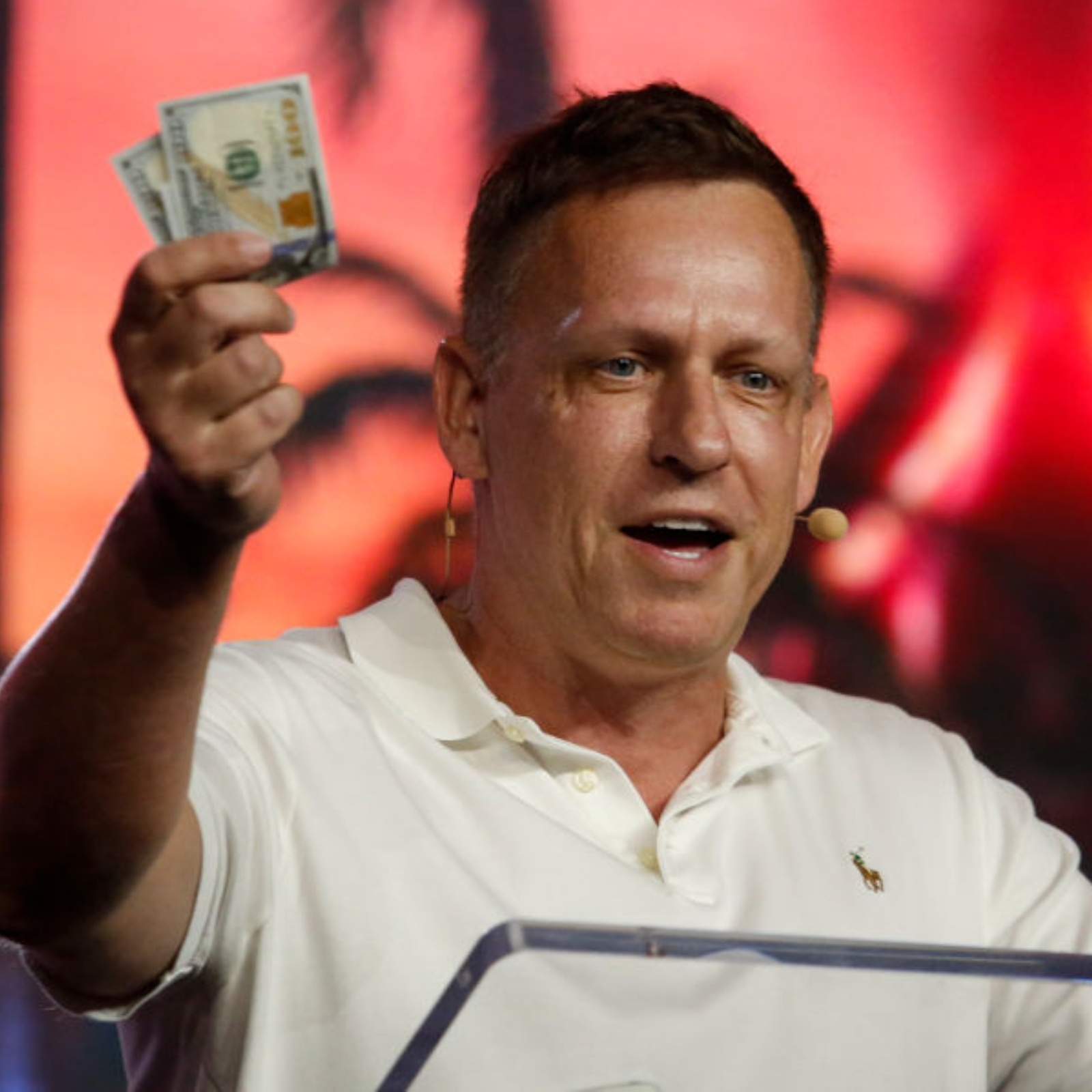 A split-image photo of Peter Thiel and his $12M Buenos Aires mansion