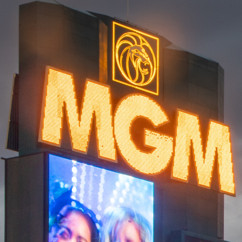 MGM sign, lobster buffet.