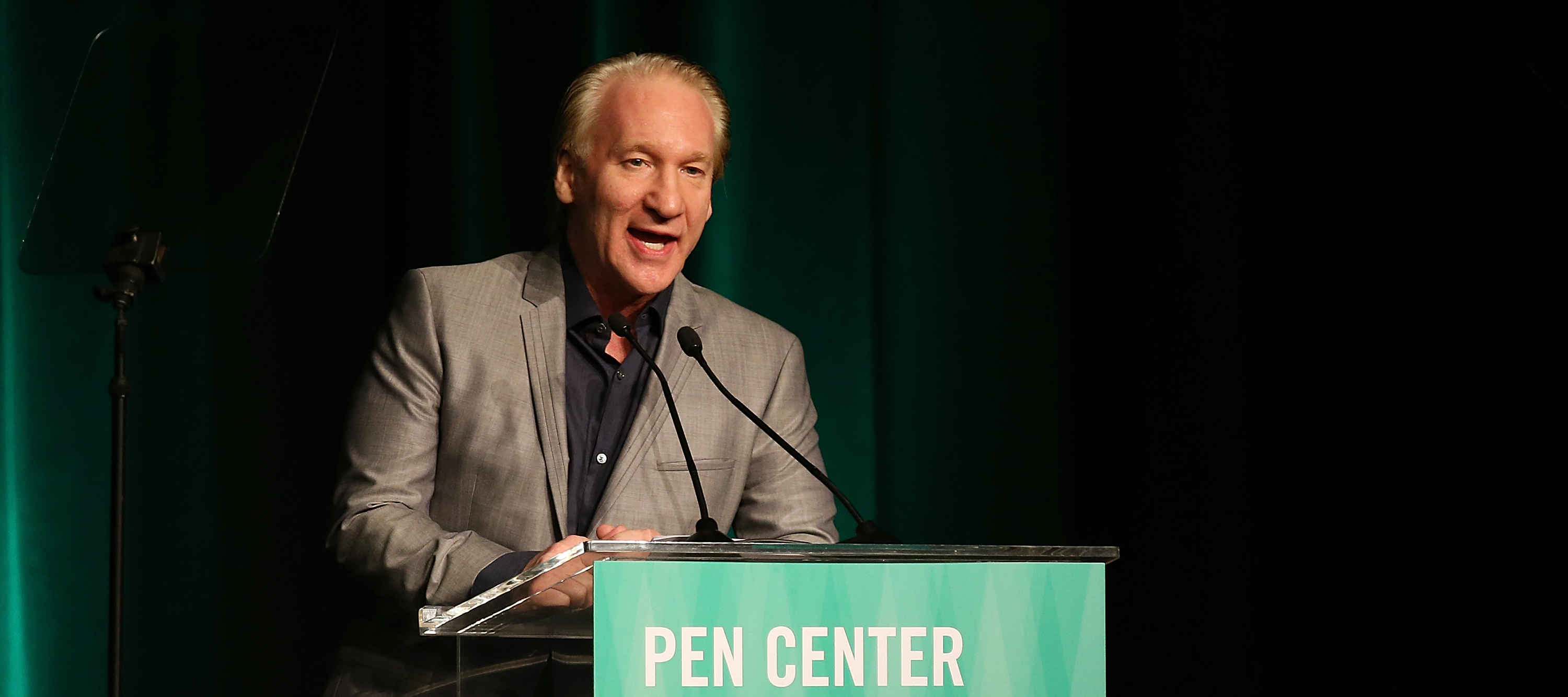 Bill Maher speaks onstage during PEN Center USA's 26th Annual Literary Awards Festival.
