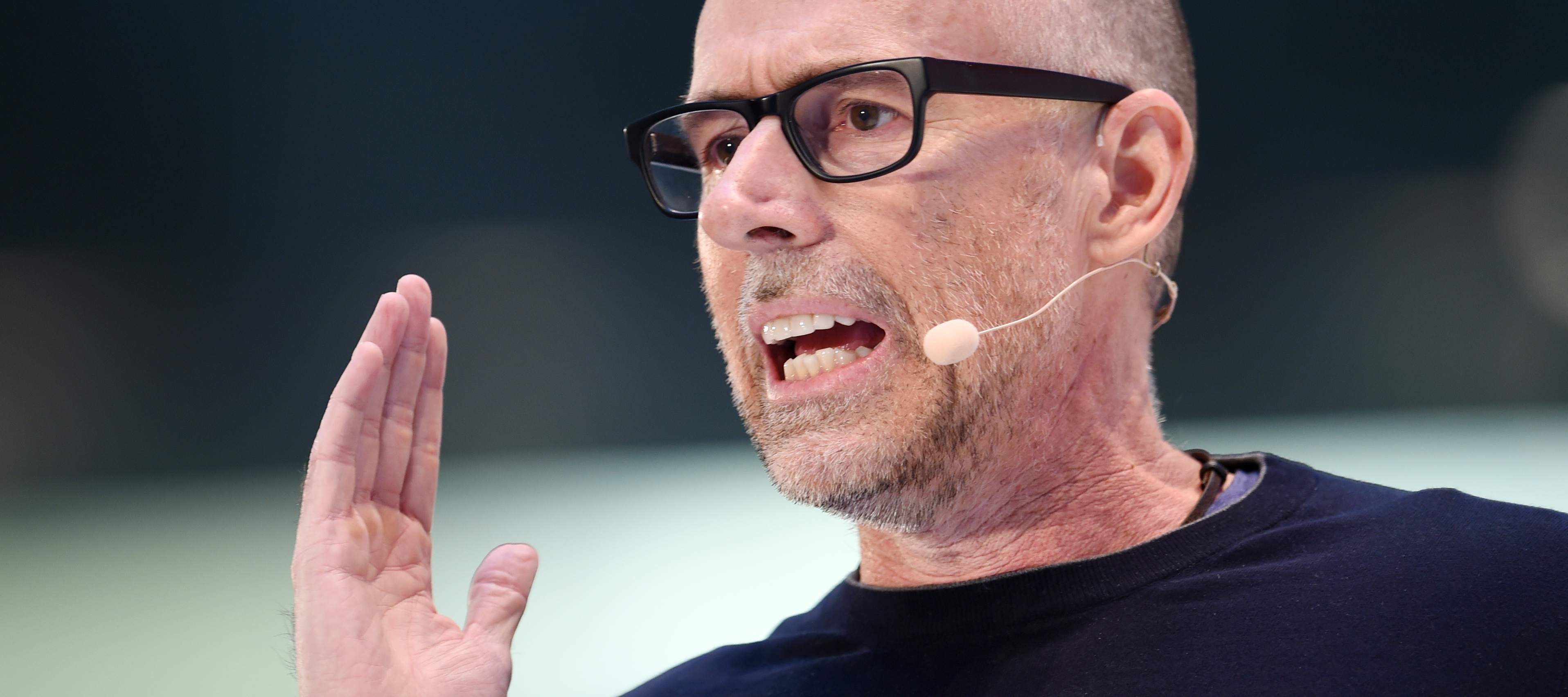 Scott Galloway, lecturer in Marketing at New York University, speaks to an audience in Munich, Germany.